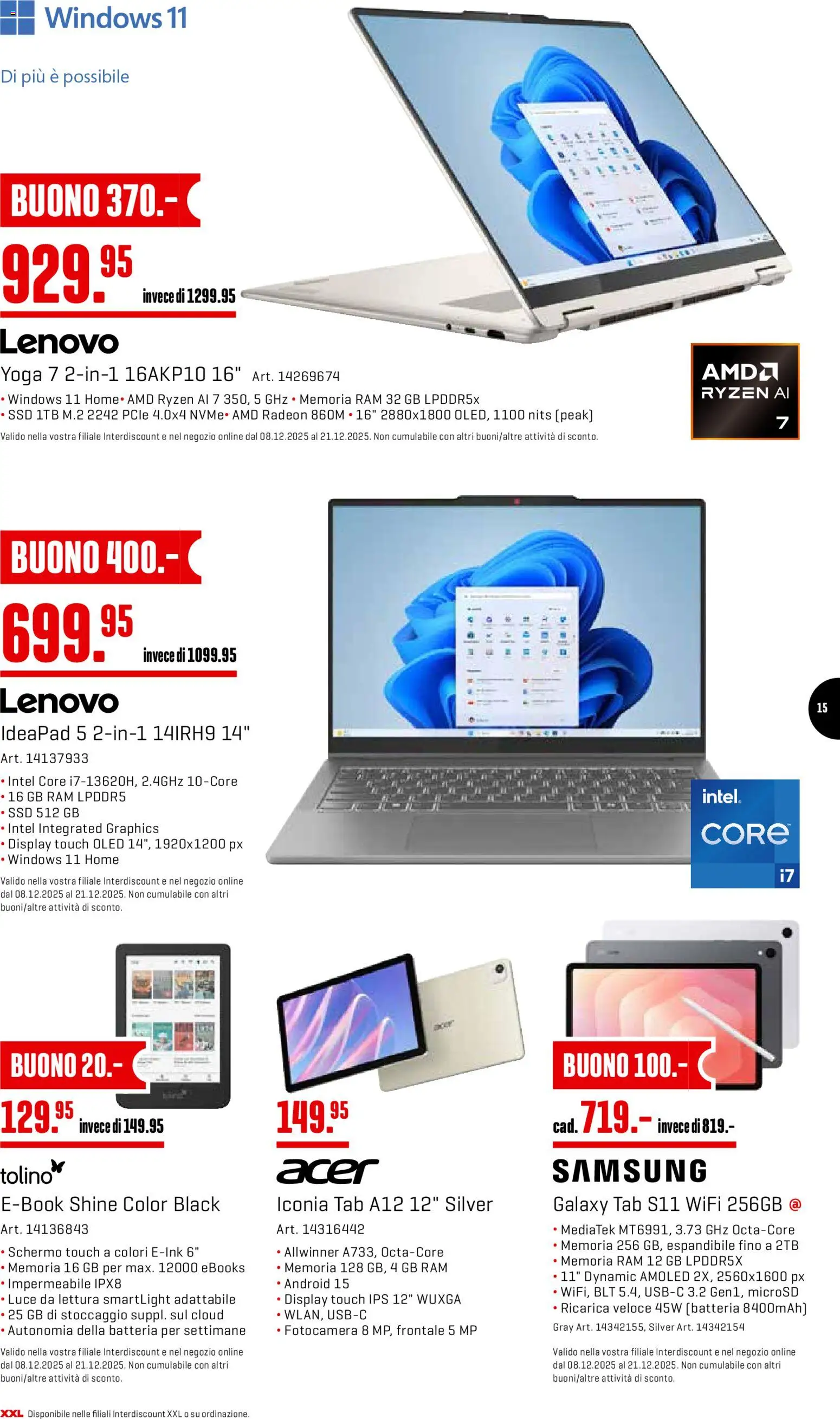 Interdiscount Aktionen Christmas IT – gültig ab 15.12.2025 | Seite: 15 | Produkte: Samsung, Lenovo