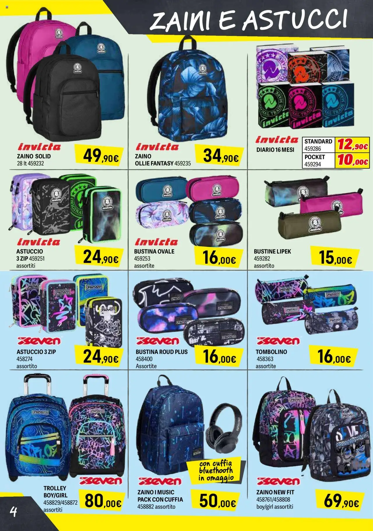 Volantino Orizzonte del 04.08.2025 | Pagina: 4 | Prodotti: Zaino, Astuccio, Trolley