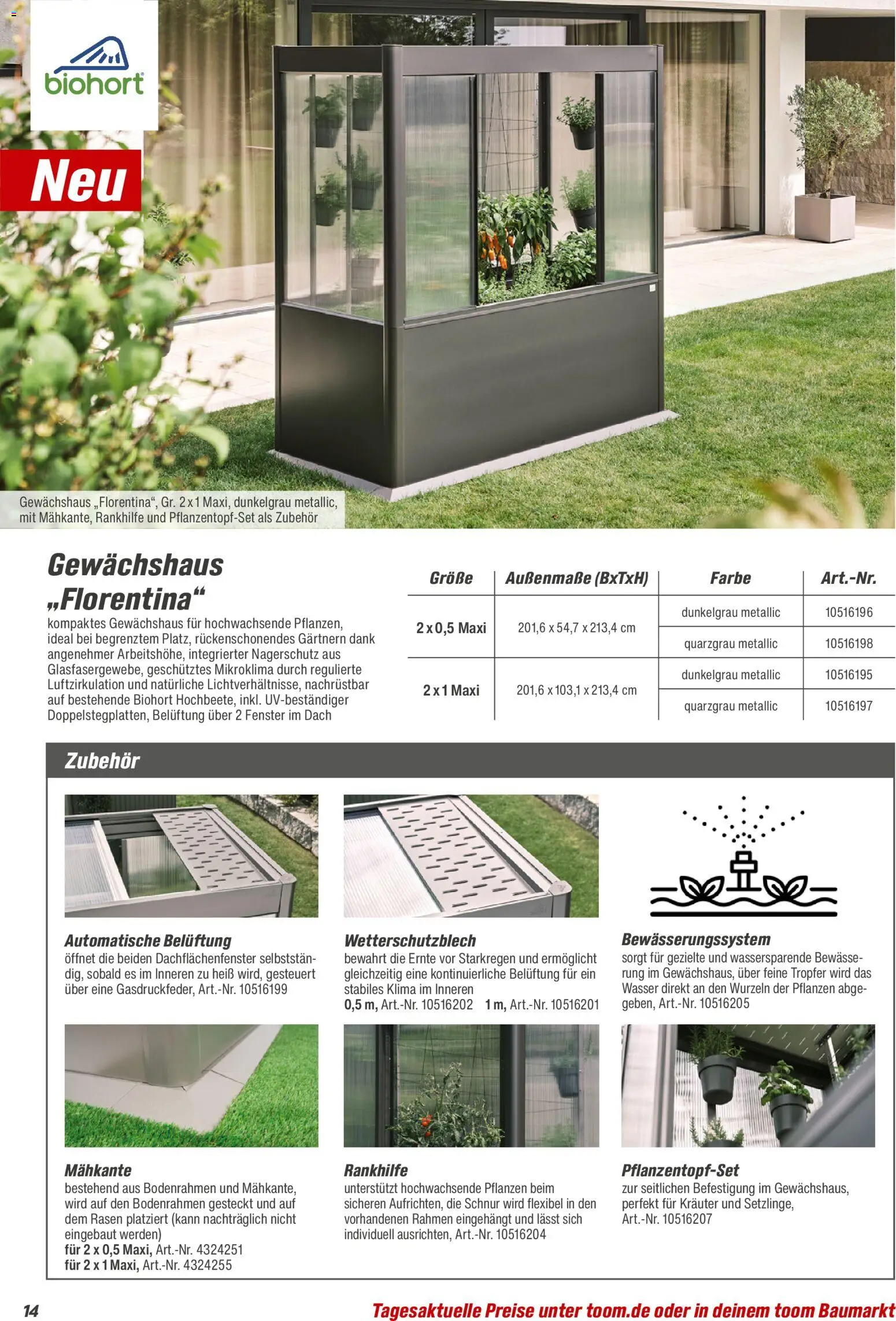 Toom Baumarkt Gewächshäuser & Anzucht 2026 – gültig ab 01.01.2026 | Seite: 14 | Produkte: Wasser