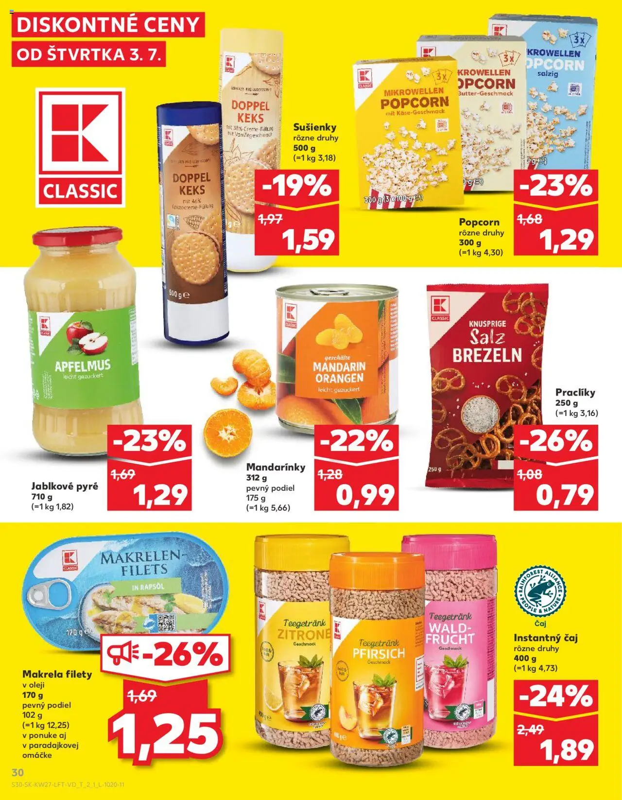 Nové Kaufland akcie – leták je platný od 03.07.2025 | Strana: 30 | Produkty: Čaj, Apple, Mandarinky