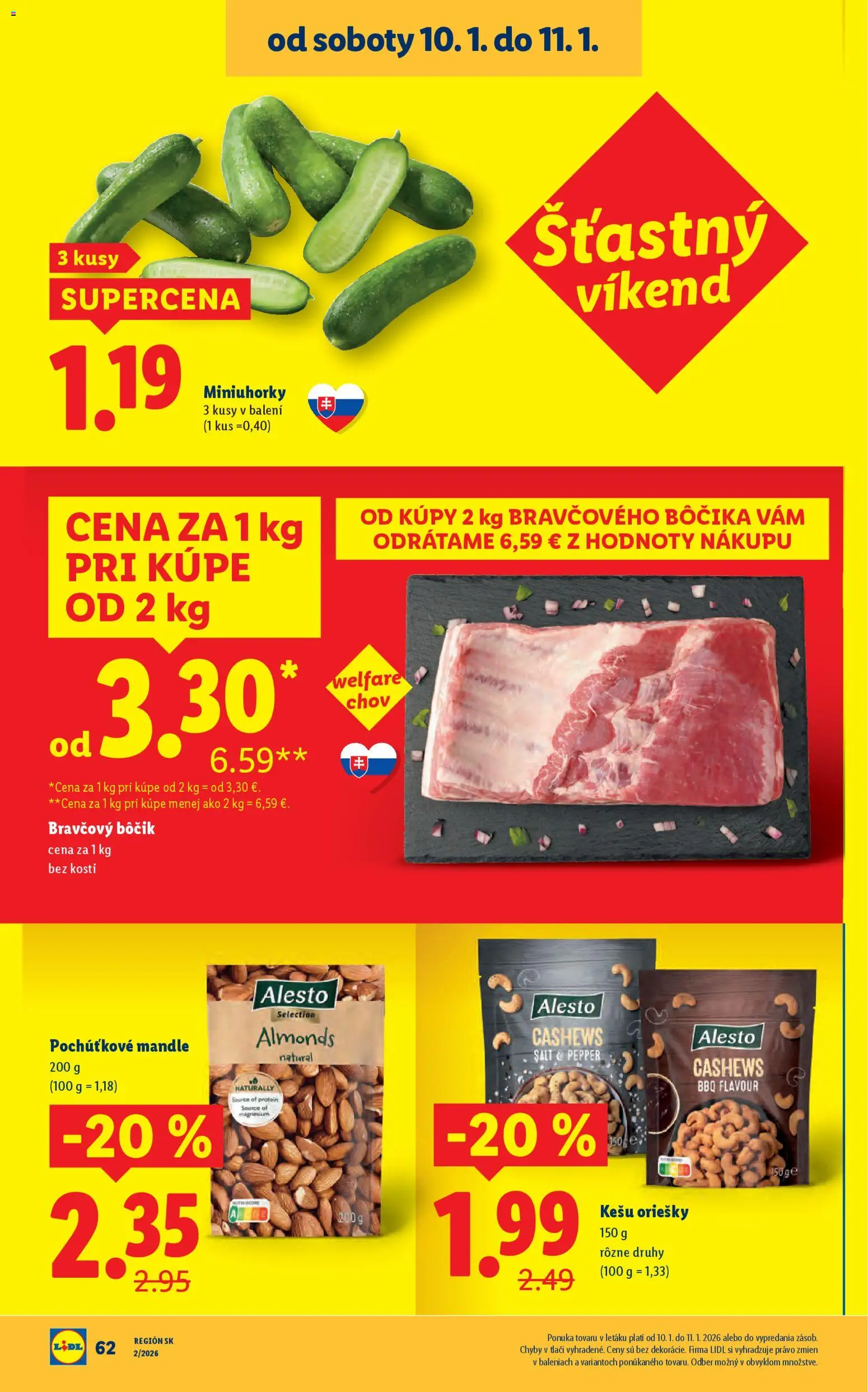 Nové Lidl akcie – leták je platný od 05.01.2026 | Strana: 84 | Produkty: Protein, Bravčový bôčik, Mandle