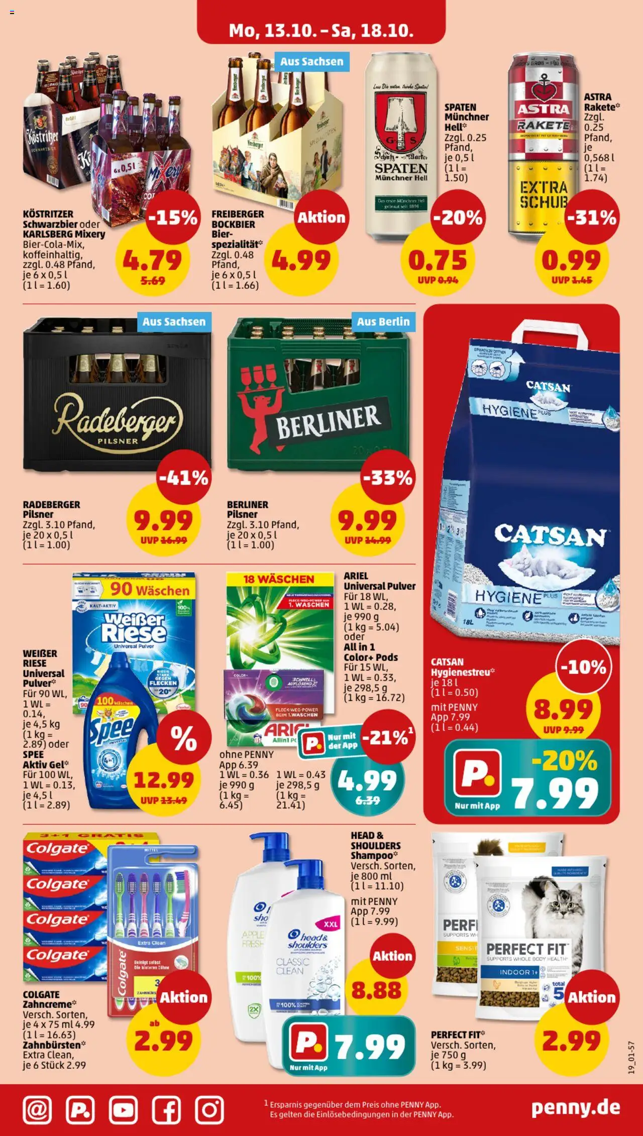 Penny Prospekt 	 – gültig ab 13.10.2025 | Seite: 23 | Produkte: Catsan, Bier, PC, Berliner pilsner