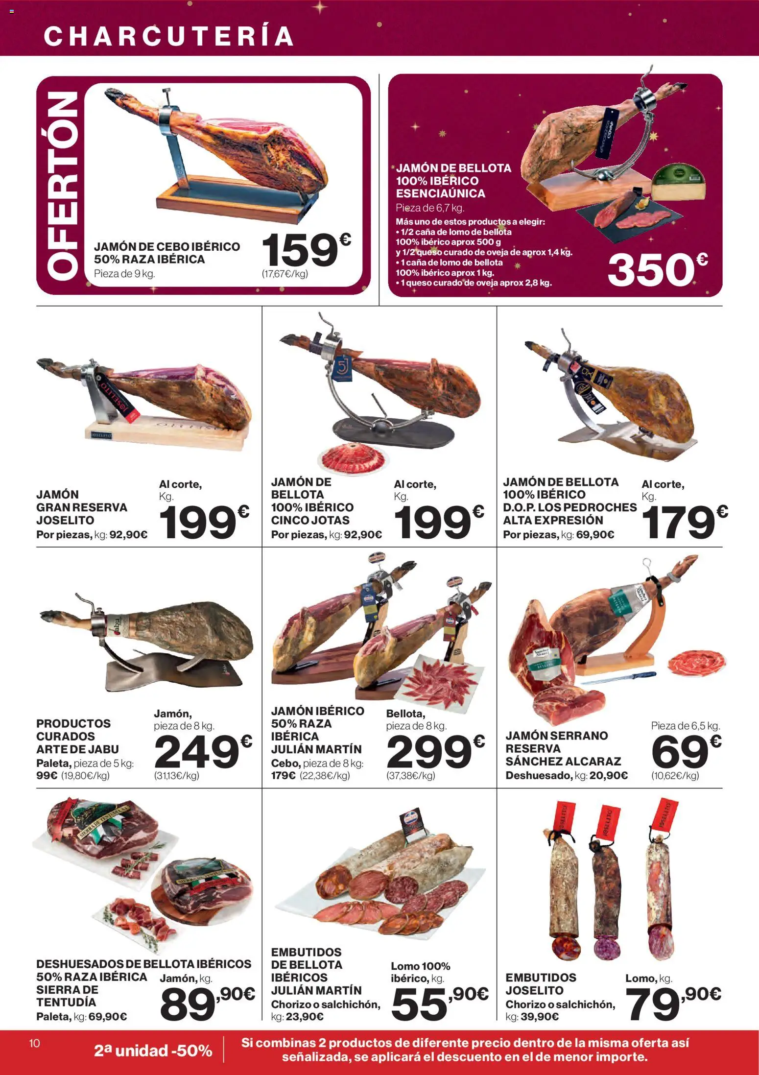 Hipercor catálogo │ válido desde el 18.12.2025 | Página: 10 | Productos: Jamón serrano, Jamón ibérico, Jamón, Νυχτικό