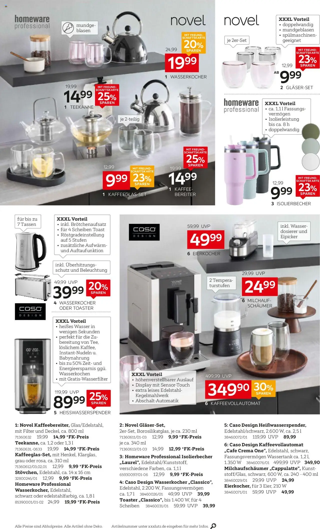 XXXL Lutz Festlich aufgetischt – gültig ab 12.10.2025 | Seite: 4 | Produkte: Toaster, Kaffee, Wasser, Teekanne