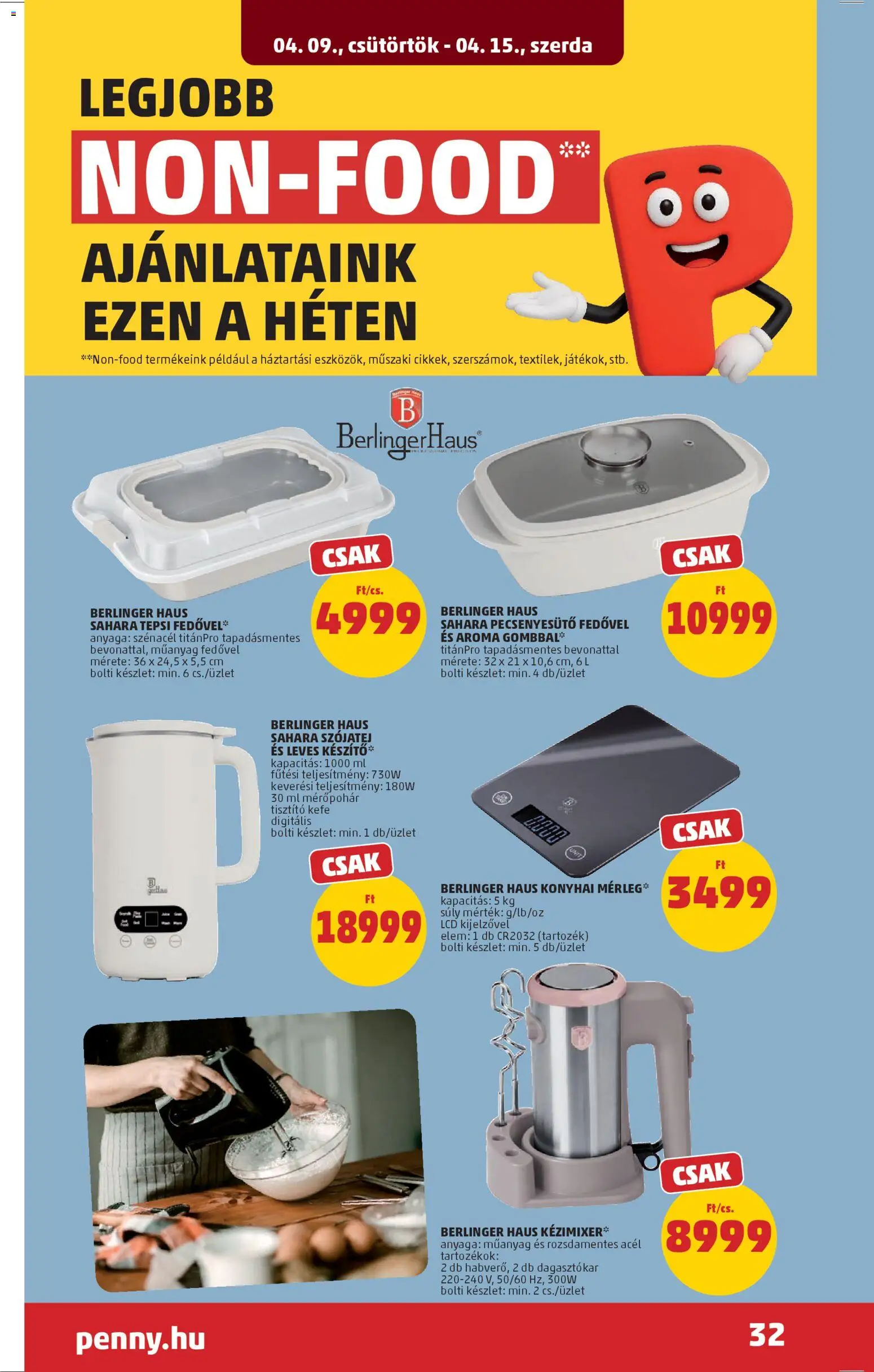 PENNY akciós ujság - amely érvényes a következő dátumtól: 09.04.2026 | Oldal: 36 | Termékek: Szójatej, Kefe