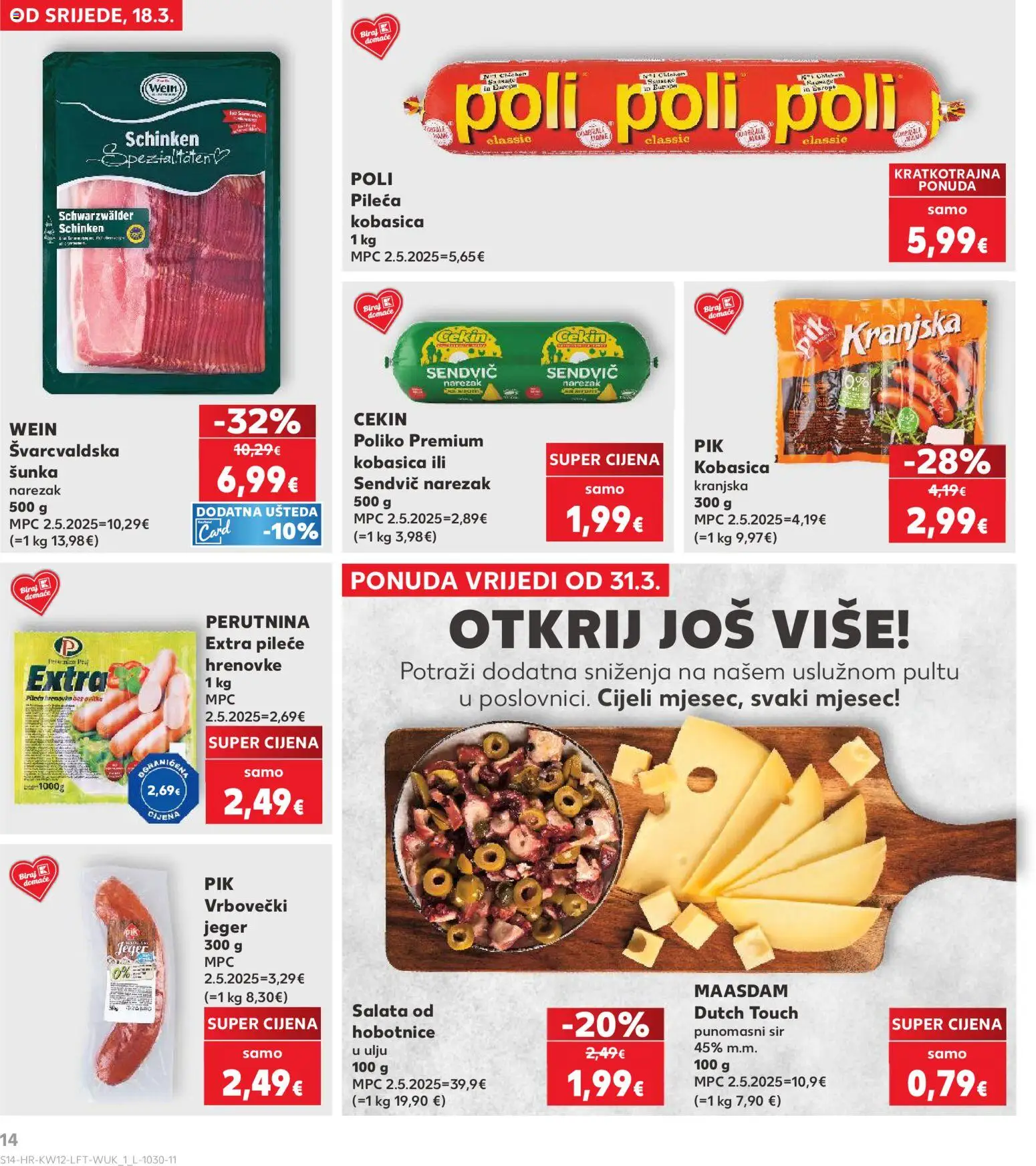Kaufland HR akciós ujság - amely érvényes a következő dátumtól: 18.03.2026 | Oldal: 14