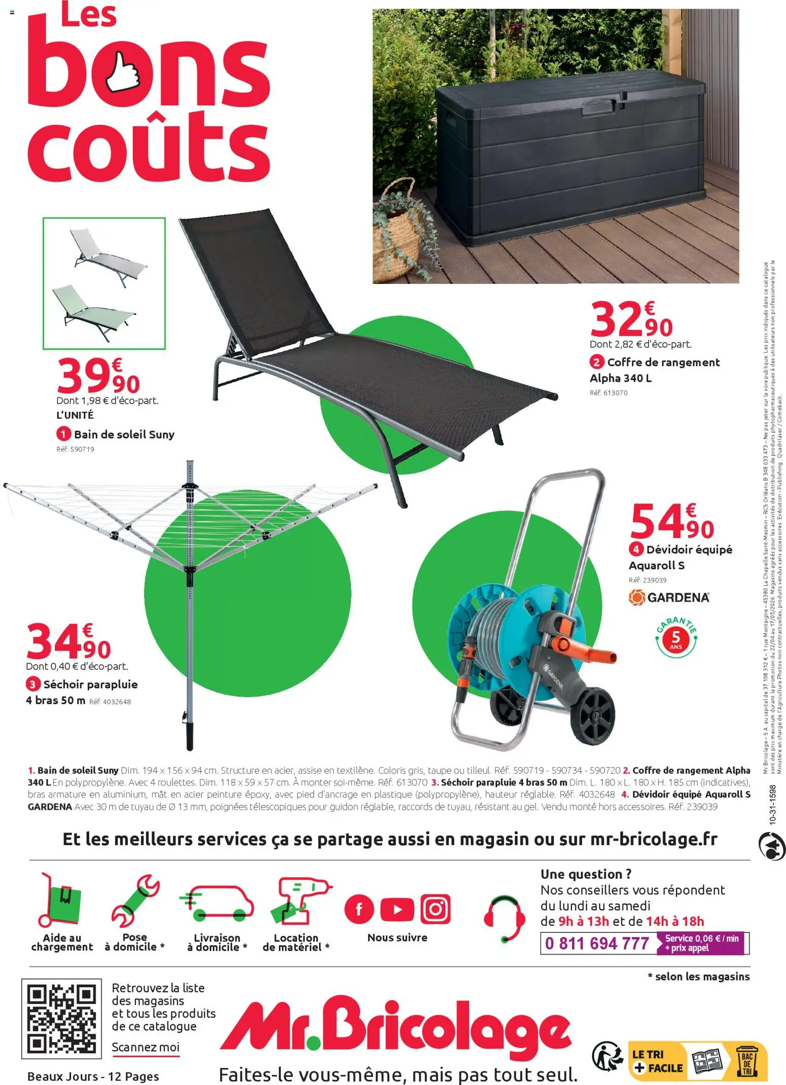 {H1} | Page: 12 | Produits: Bain de soleil, Mais, Séchoir parapluie, Parapluie