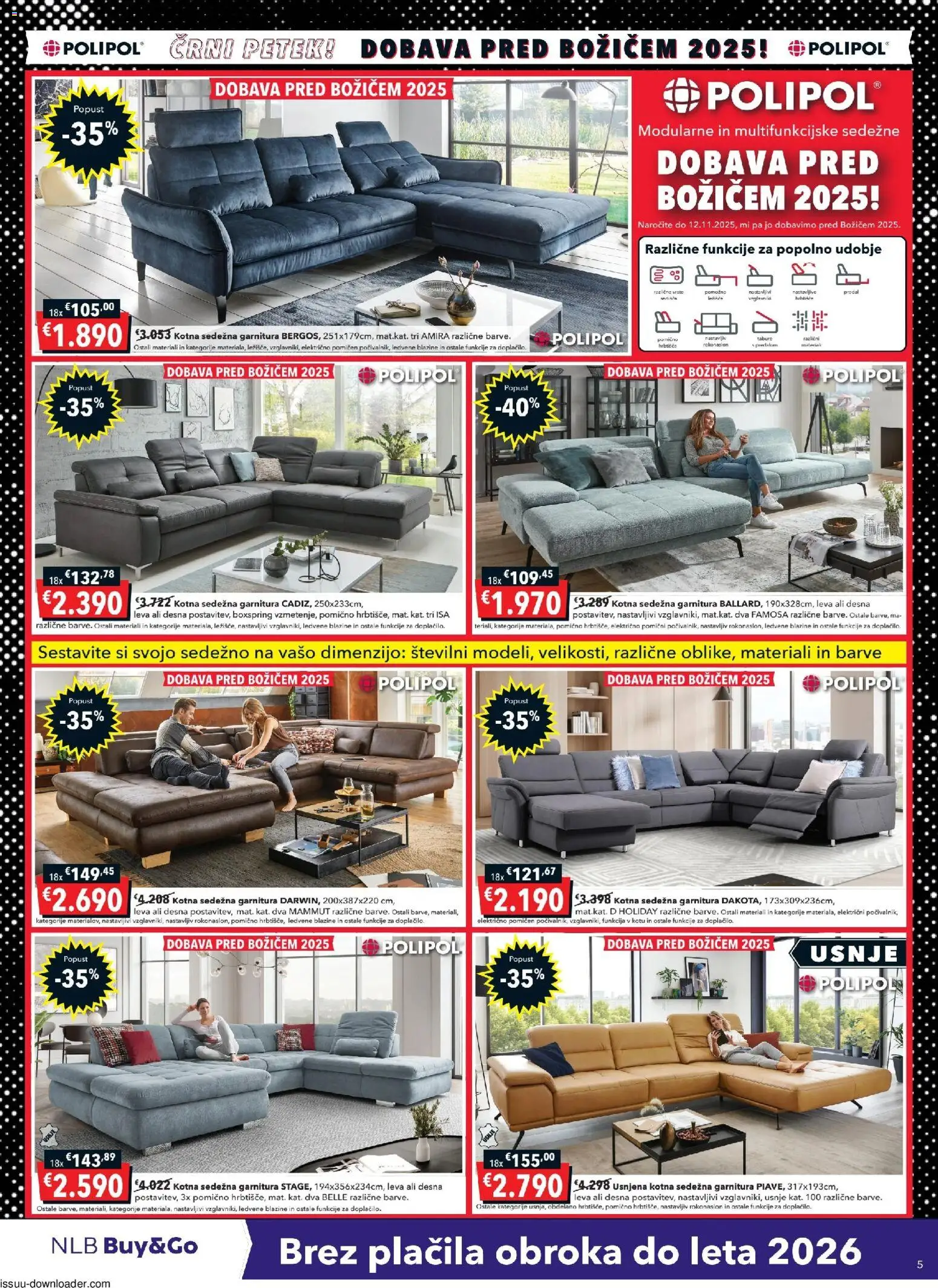 Novi Harvey Norman katalog ponudbe – veljaven od 03.11.2025 | Stran: 5 | Izdelki: Sedezna garnitura, Tabure