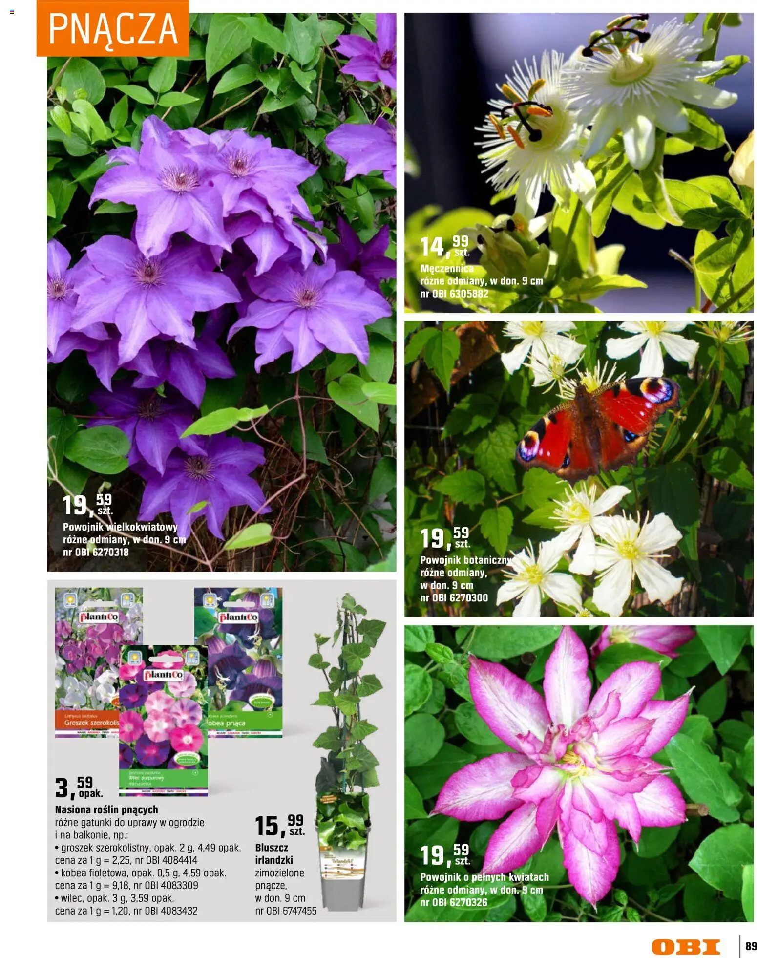 OBI gazetka - Ogród od 11.03.2026 | Strona: 89 | Produkty: Groszek, Nasiona