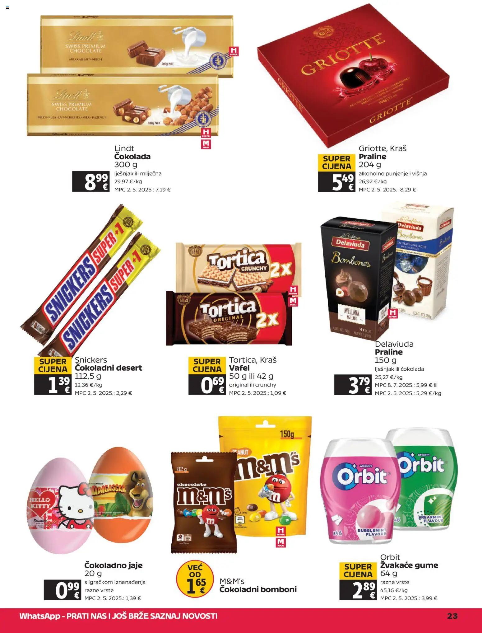 Tommy katalog | vrijedi od 26.03.2026 | Stranica: 23 | Proizvodi: Žvakaće gume, Praline, Snickers, Bomboni
