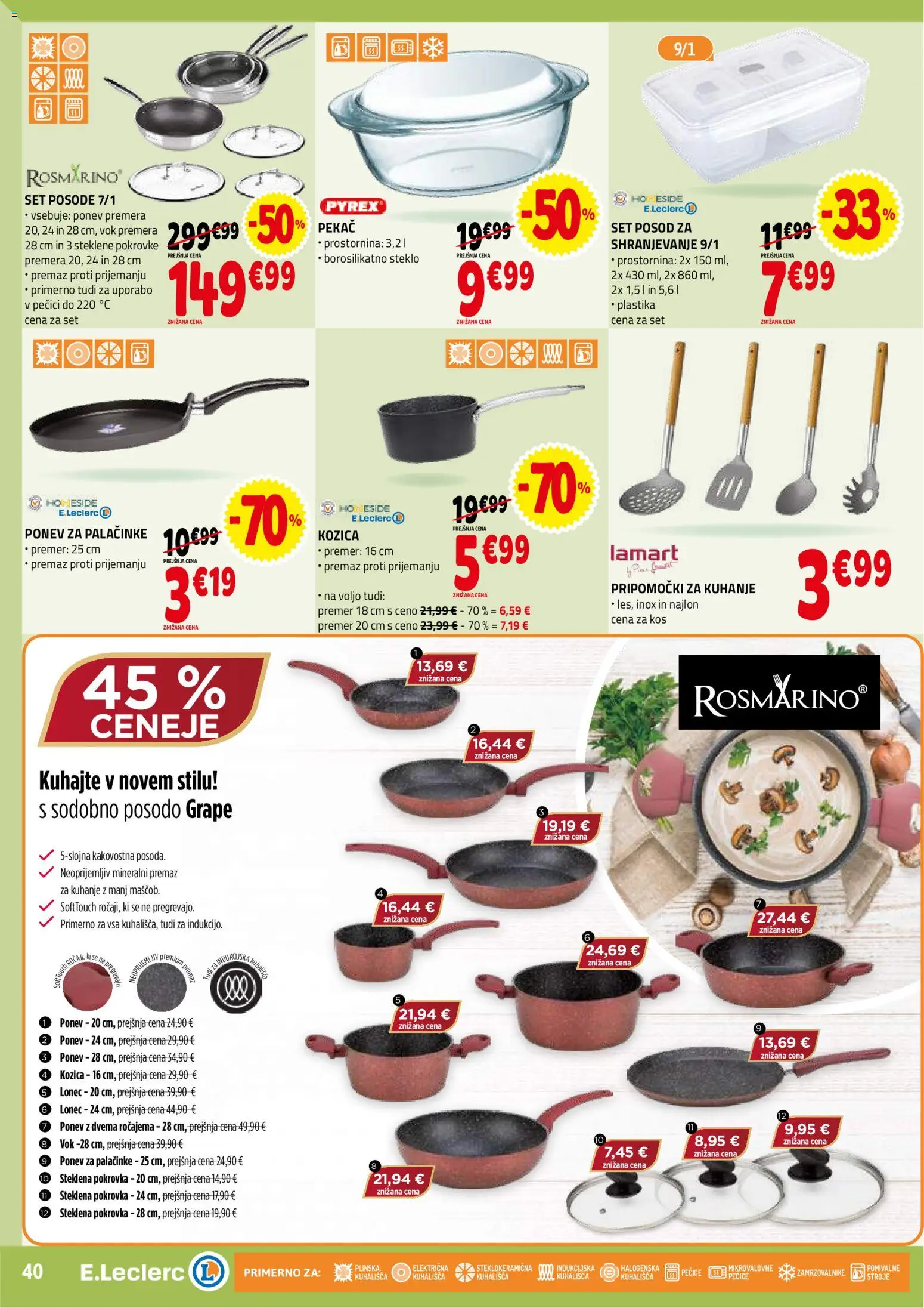 Novi E.leclerc katalog ponudbe – veljaven od 26.11.2025 | Stran: 40 | Izdelki: Kos, Palačinke