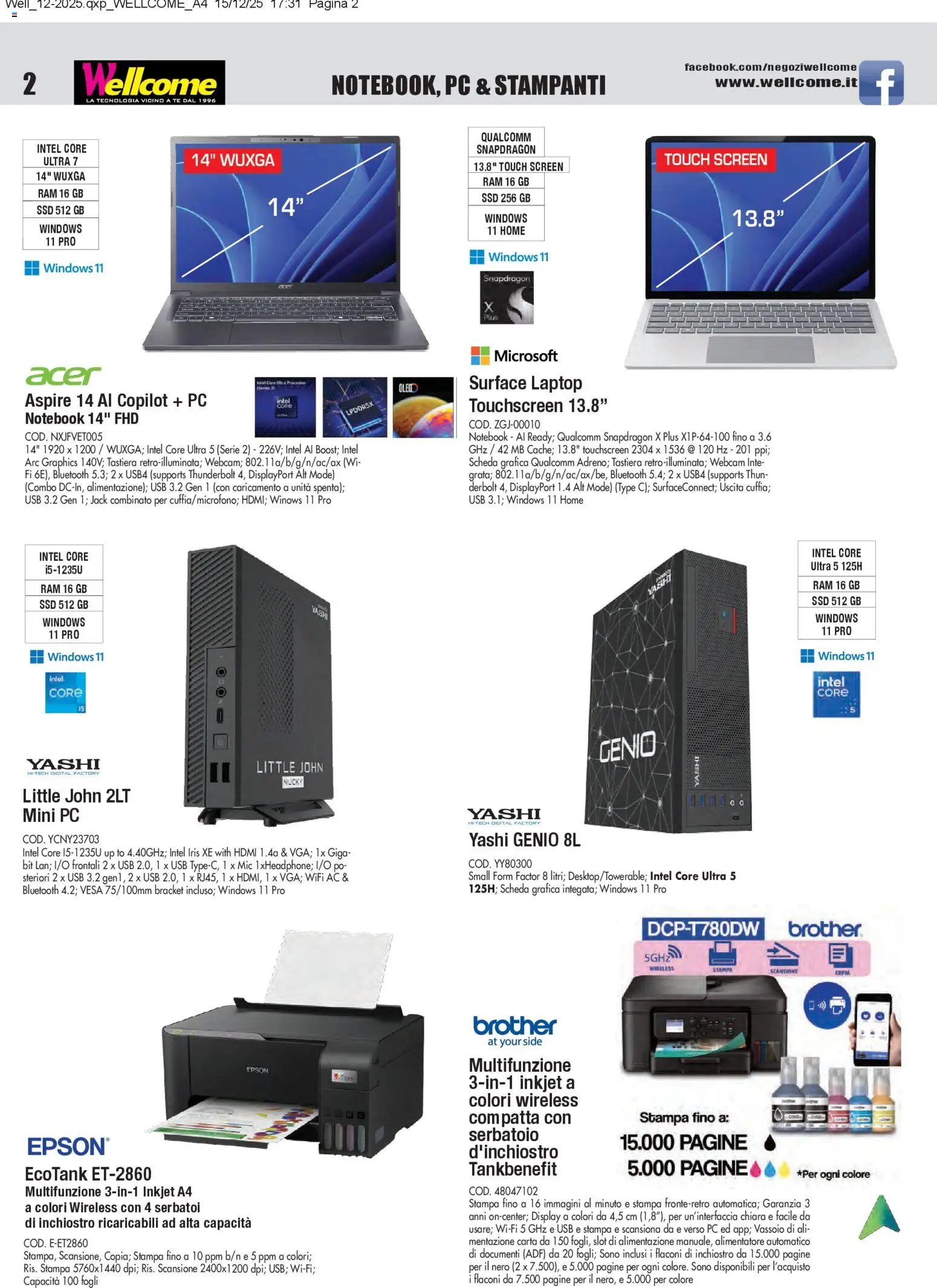Volantino Wellcome del 23.12.2025 | Pagina: 2 | Prodotti: Tè, Laptop, Tastiera, Vassoio