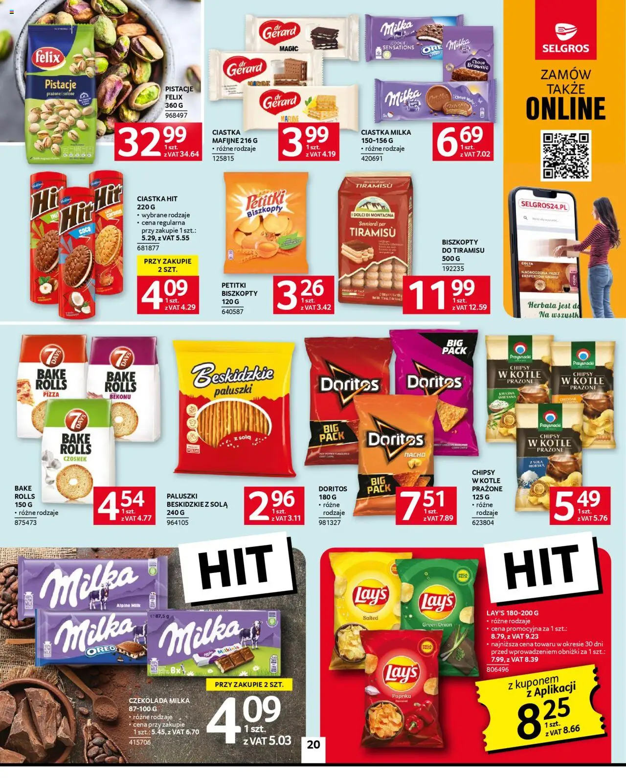 Selgros cash&carry Gazetka od 23.10.2025 | Strona: 20 | Produkty: Czosnek, Chipsy, Czekolada milka, Ciastka