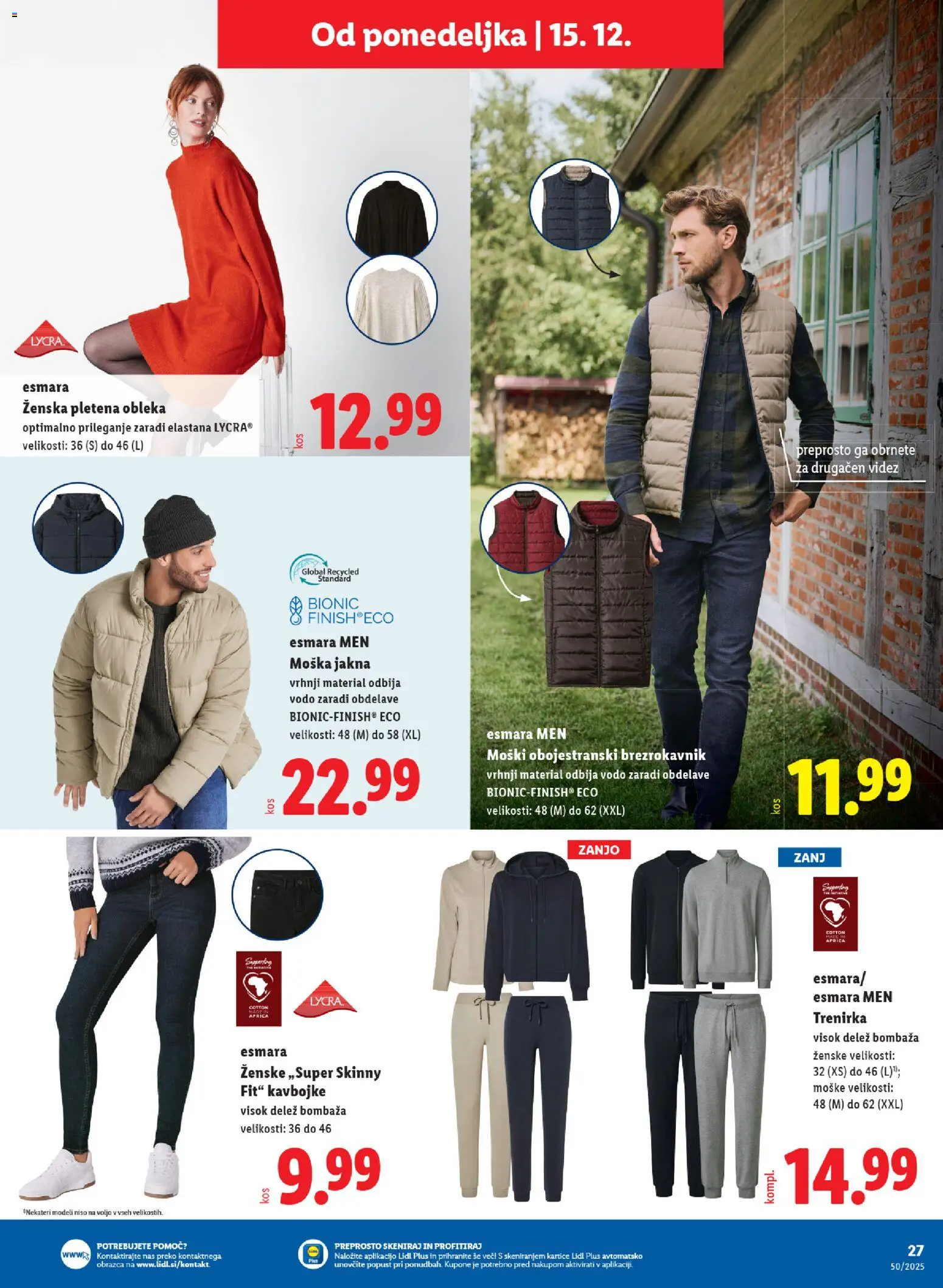 Novi Lidl katalog ponudbe – veljaven od 11.12.2025 | Stran: 47 | Izdelki: Trenirka, Brezrokavnik, Jakna, Kavbojke