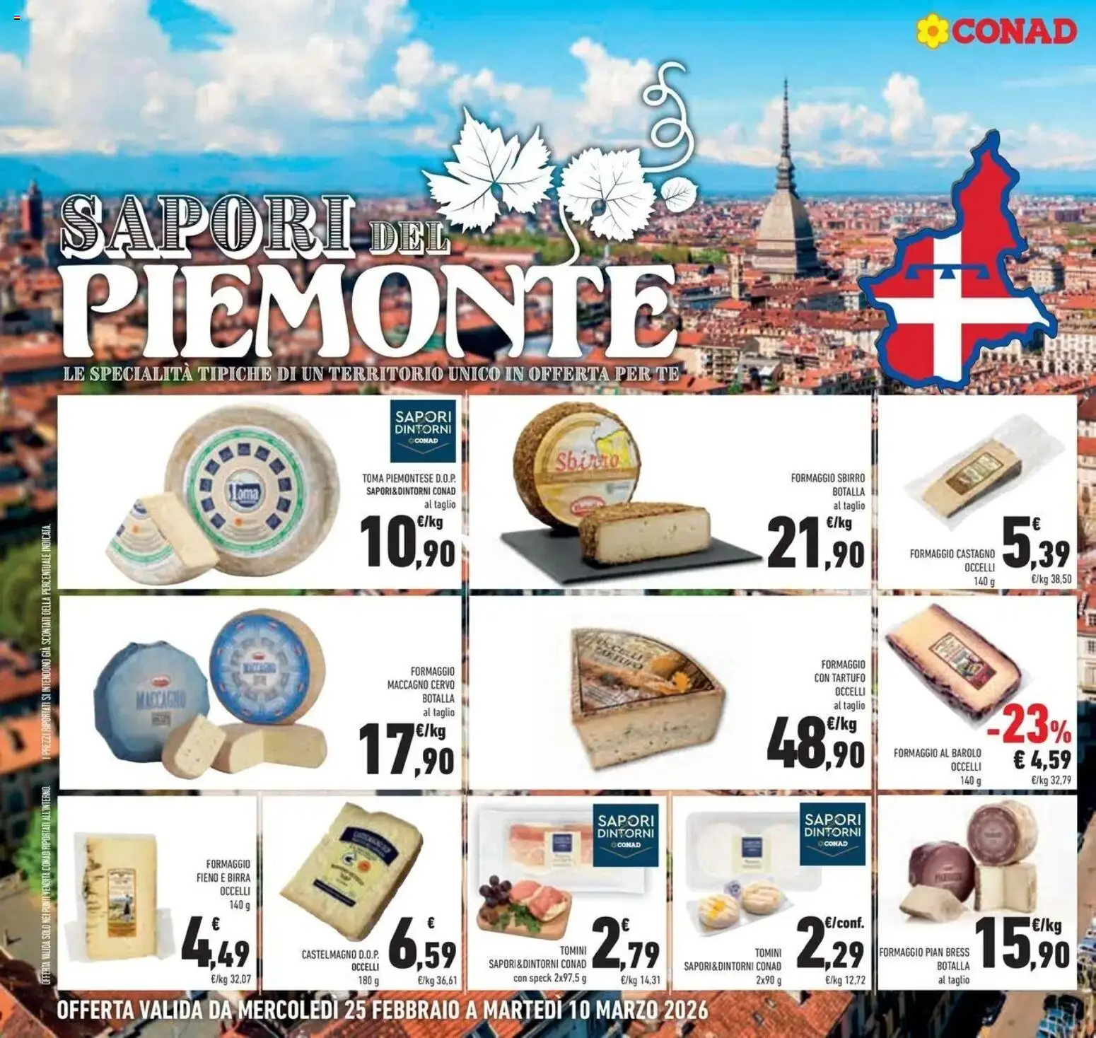 Volantino Conad del 25.02.2026 | Pagina: 22 | Prodotti: Speck, Birra, Tè, Formaggio