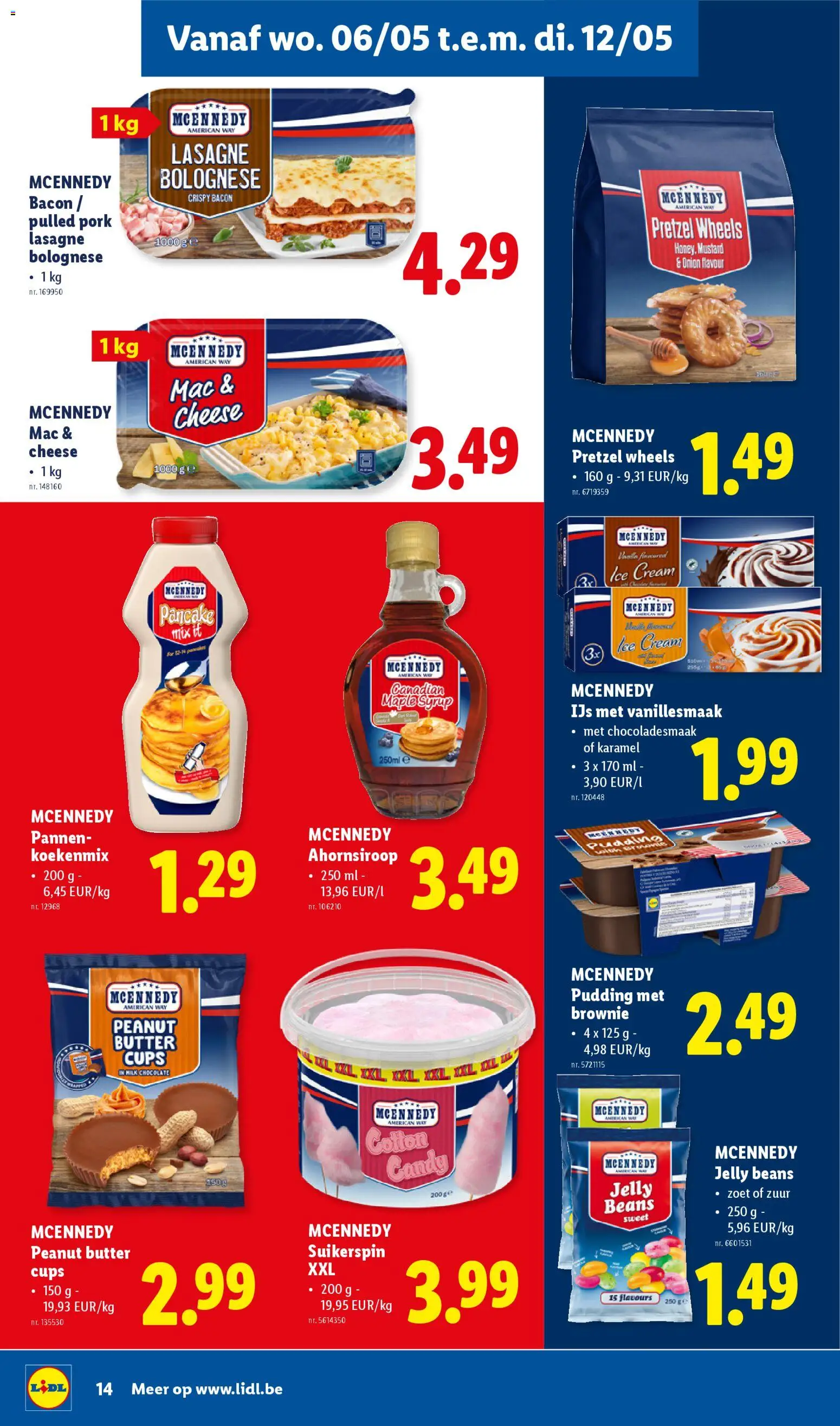 {H1} | Pagina: 14 | Producten: Pretzel, Bacon, Lasagne, Pudding