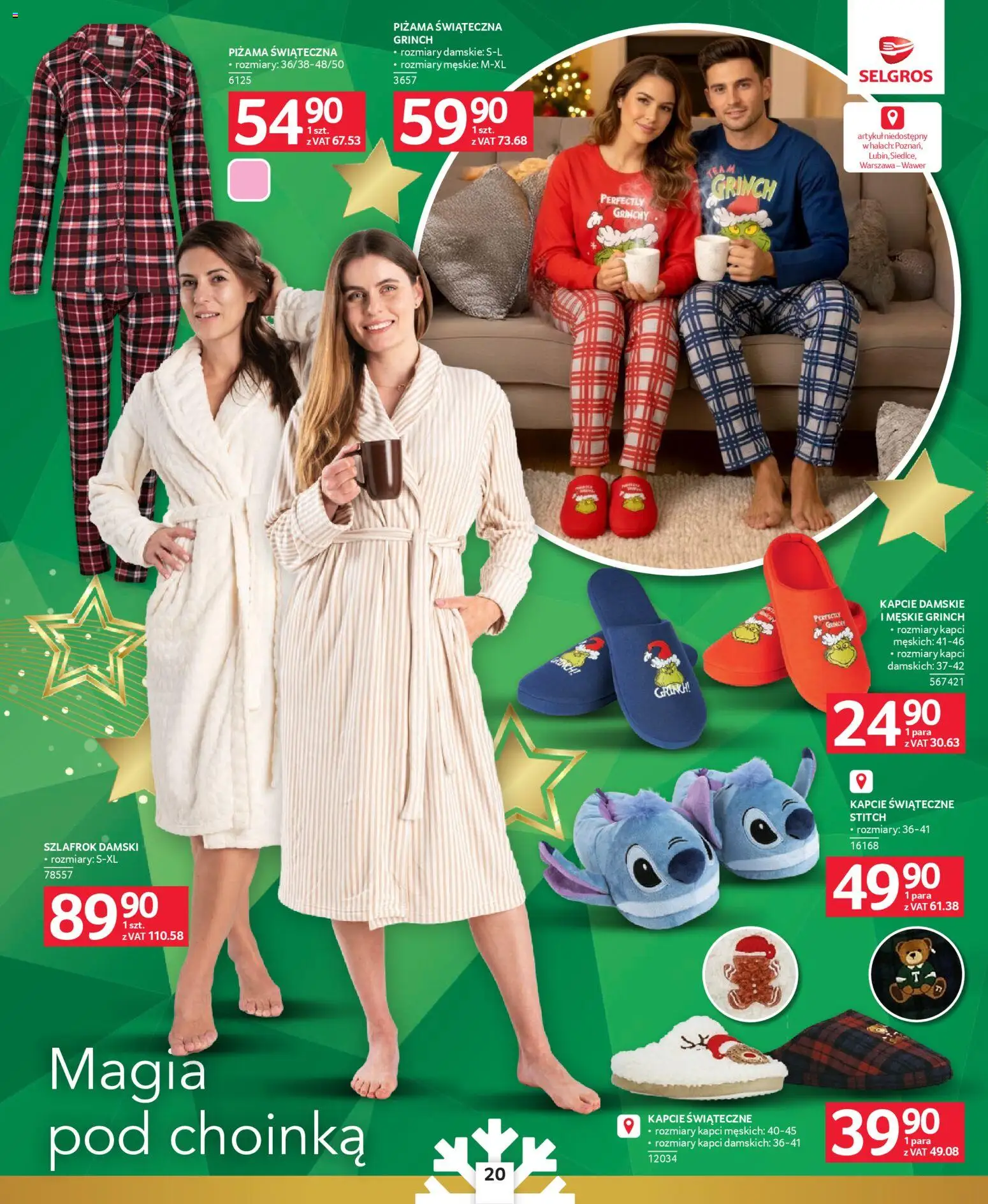 Selgros cash&carry Gazetka - Prezenty od 04.12.2025 | Strona: 16 | Produkty: Piżama, Szlafrok, Kapcie, Choinka