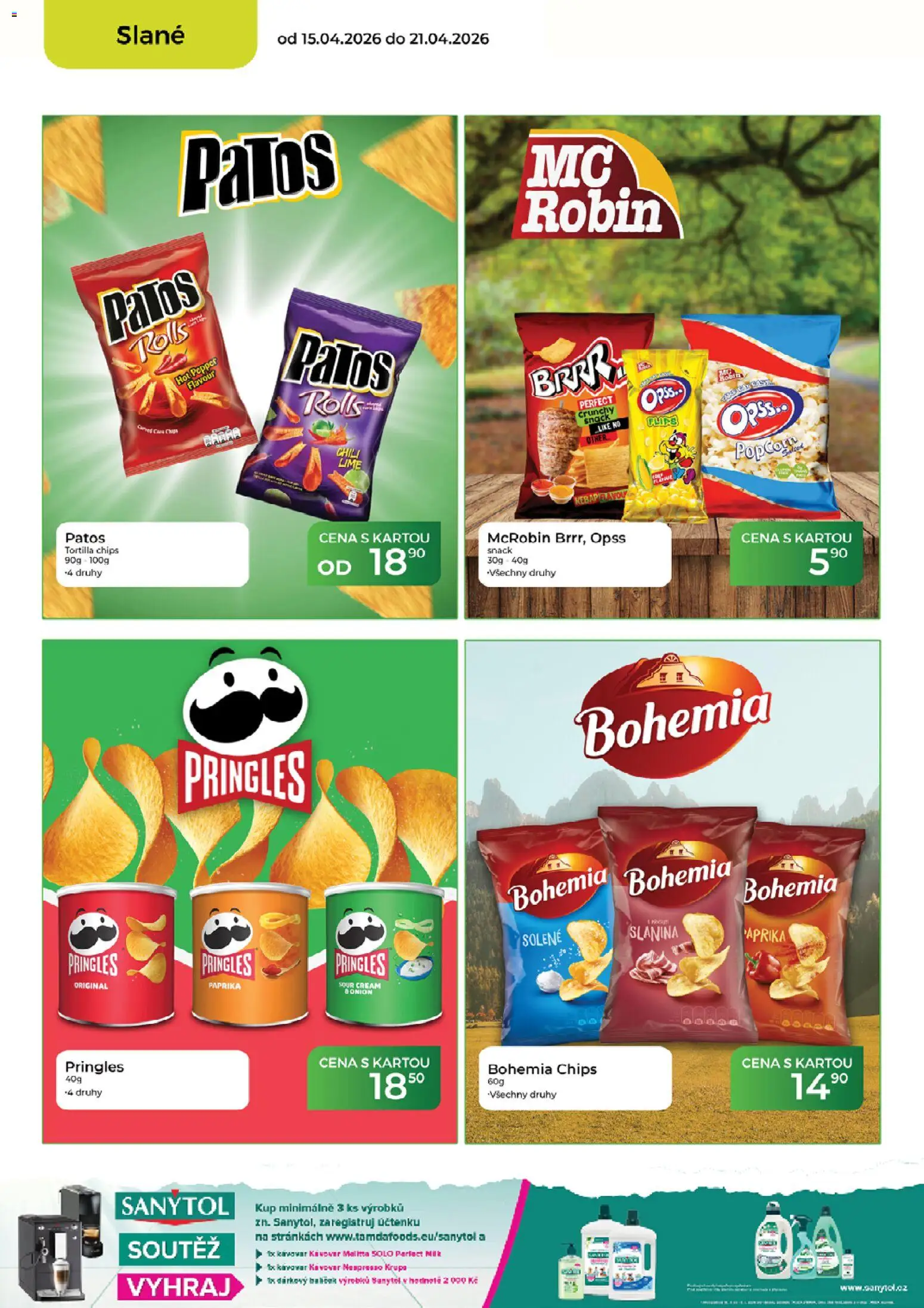 Tamda Foods leták od 15.04.2026 | Strana: 38 | Produkty: Pringles, Tortilla, Bohemia chips, Sanytol
