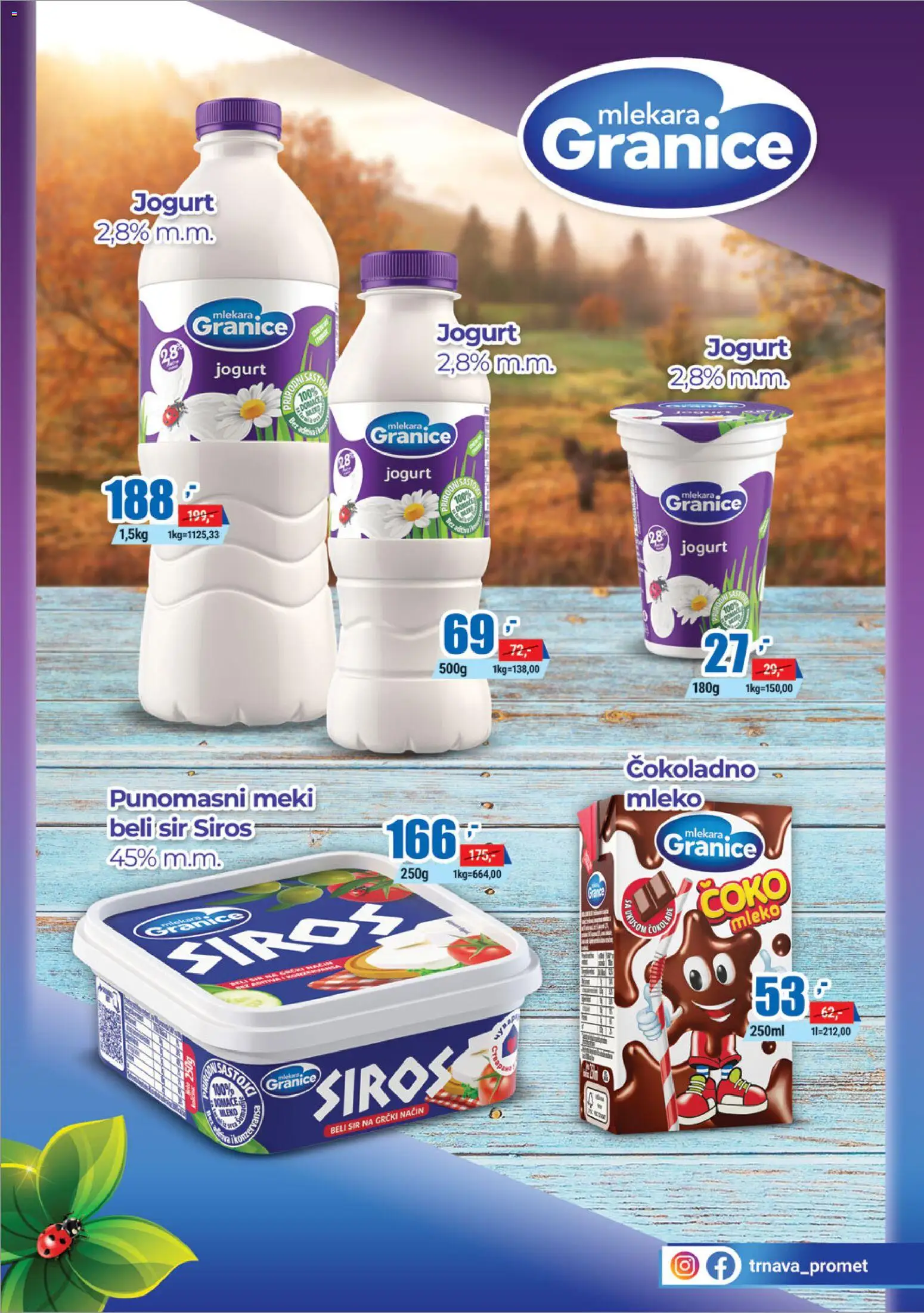 Trnava Promet katalog - važi od 06.11.2025 | Strana: 5 | Proizvode: Čokoladno mleko, Mleko, Sir, Jogurt