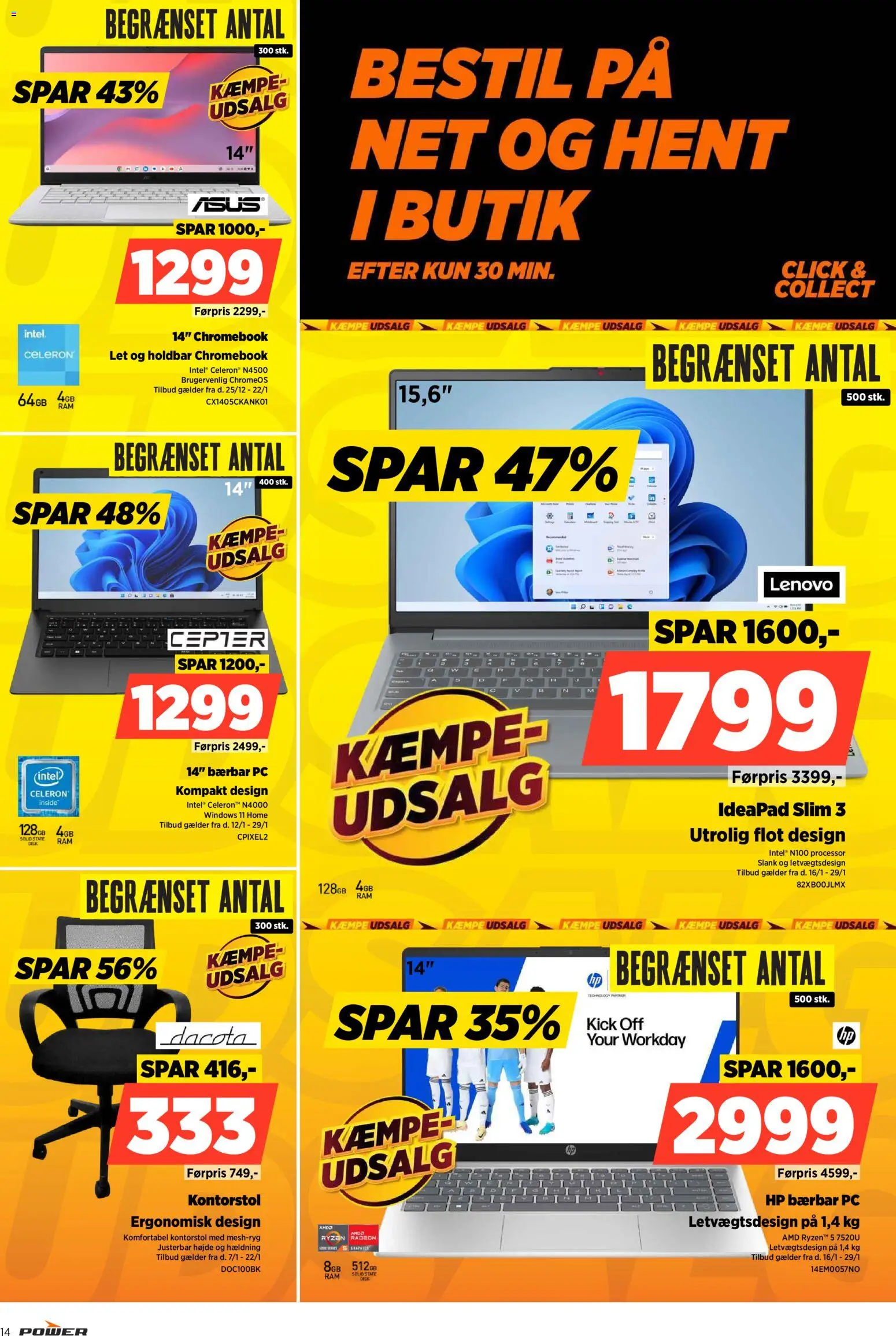 Power tilbudsavis – gyldig fra 16.01.2026 | Side: 14 | Produkter: Processor, Kontorstol, PC