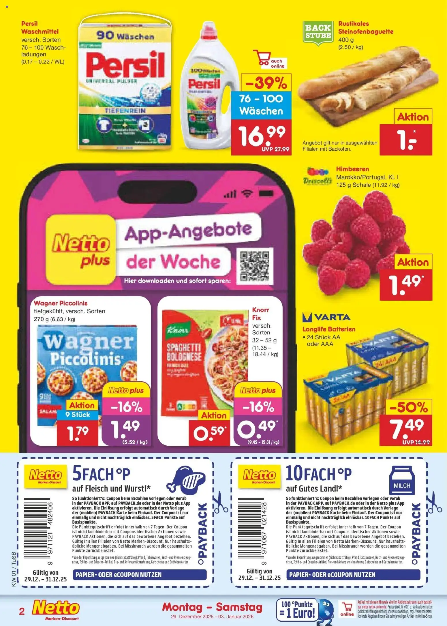 Netto Marken-Discount prospekt Lahr-Langenwinkel	 – gültig ab 28.12.2025 | Seite: 2 | Produkte: Batterien, Knorr, Waschmittel, Piccolinis