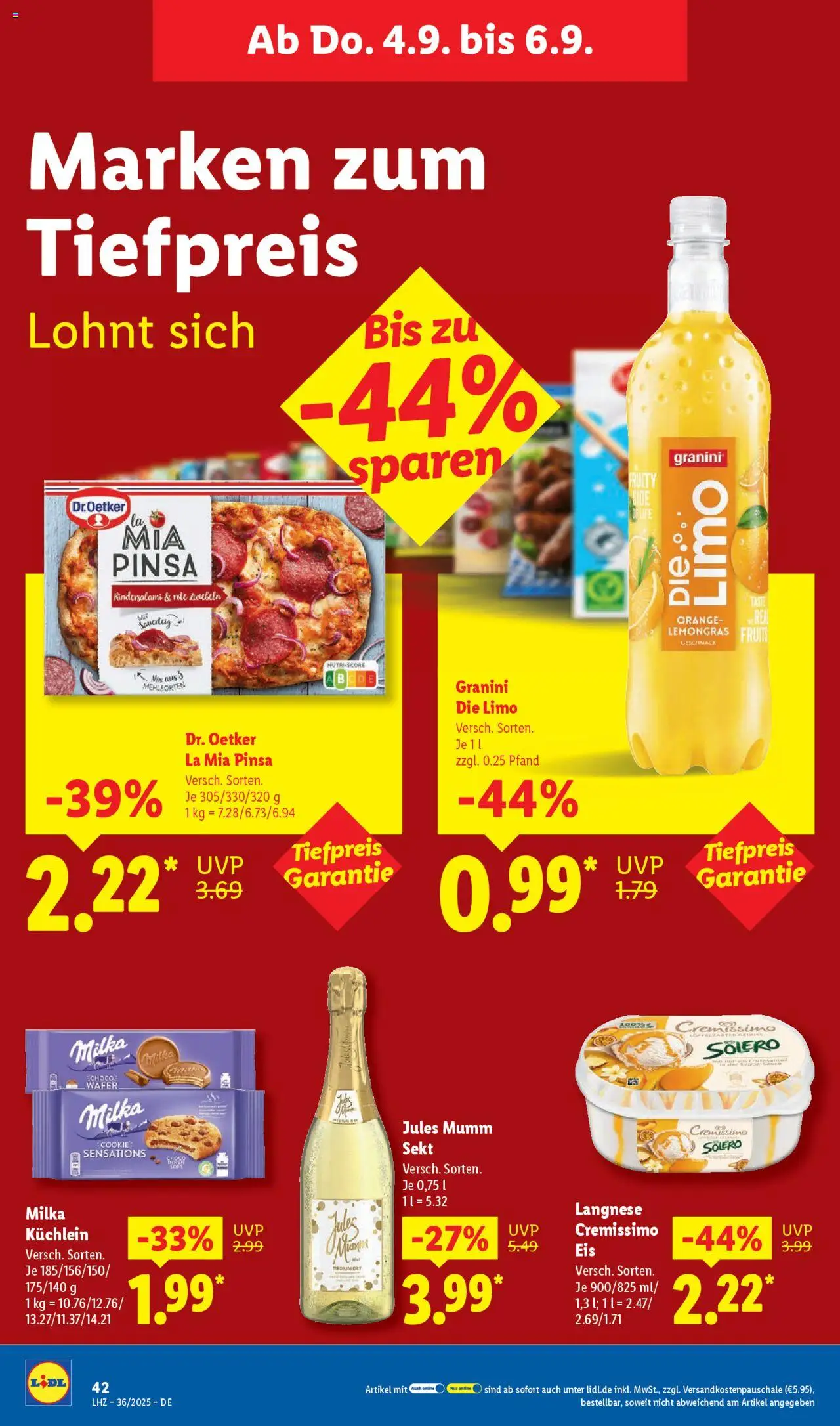 Lidl Prospekt Lüchow	 - gültig ab dem 01.09.2025 | Seite: 64 | Produkte: Sekt, Jules mumm, Milka, Granini