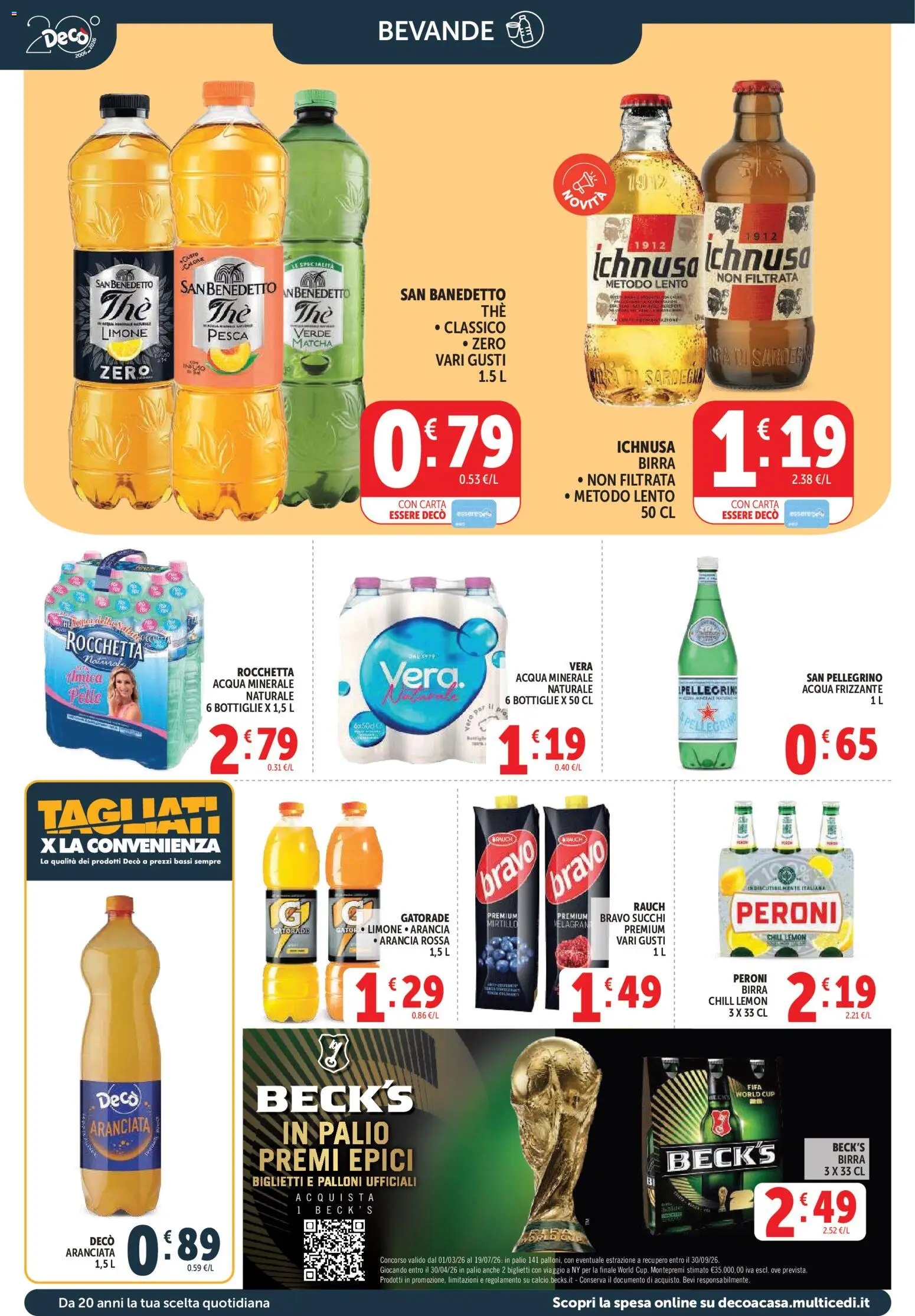 Volantino Decò del 27.03.2026 | Pagina: 24 | Prodotti: Limone, Pesca, Arancia, Acqua minerale