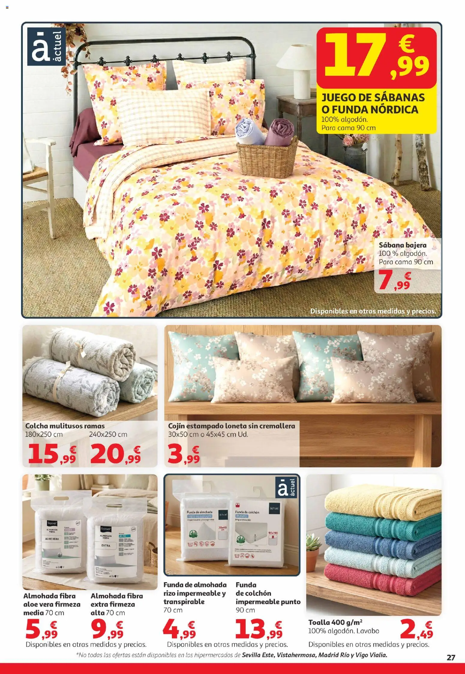 Alcampo Canarias │ válido desde el 07.04.2026 | Página: 27 | Productos: Funda, Cama, Cojín, Colcha