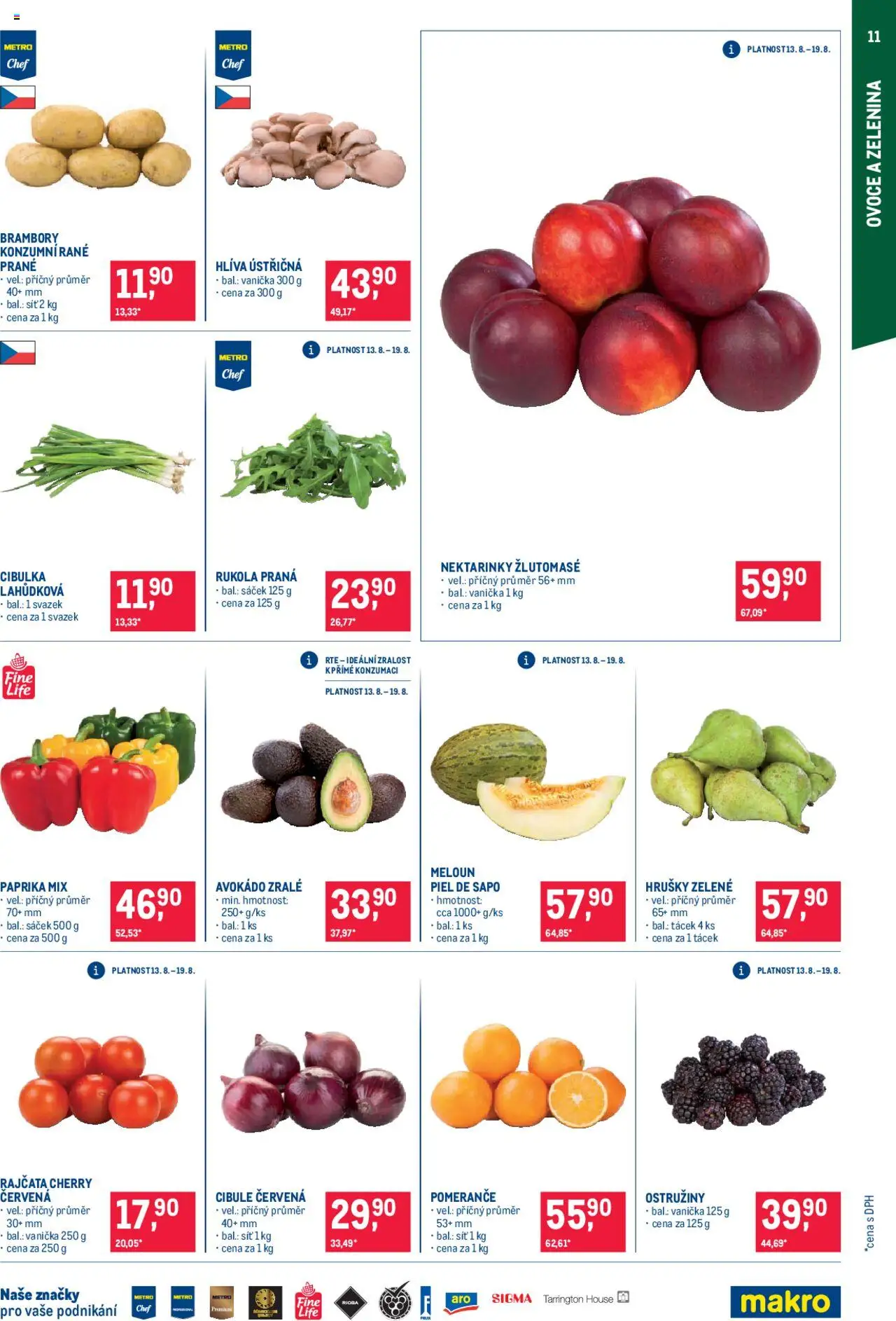 Makro leták - Pro milovníky jídla od 13.08.2025 | Strana: 11 | Produkty: Meloun, Ovoce, Rajčata, Zelenina