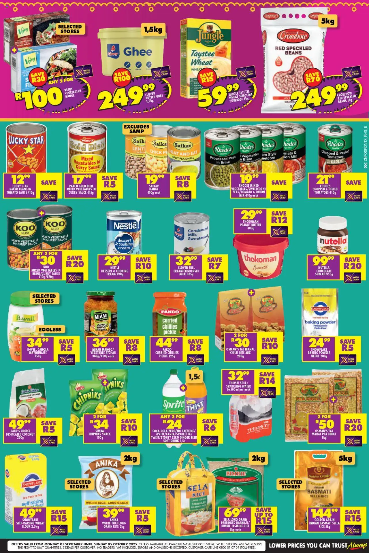 Shoprite KwaZulu-Natal - Purtassi Deals │ valid from 01.09.2025 | Page: 2 | Products: Chocolate, Atchar, Sprite, Chilli