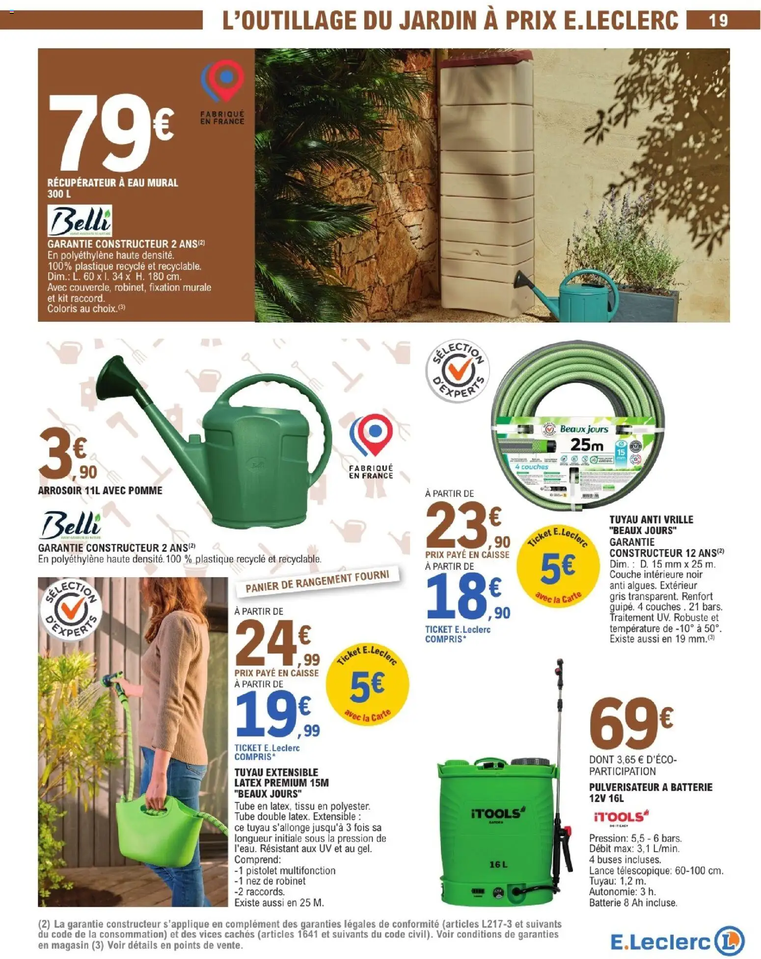 {H1} | Page: 19 | Produits: Couches, Tuyau, Batterie, Panier