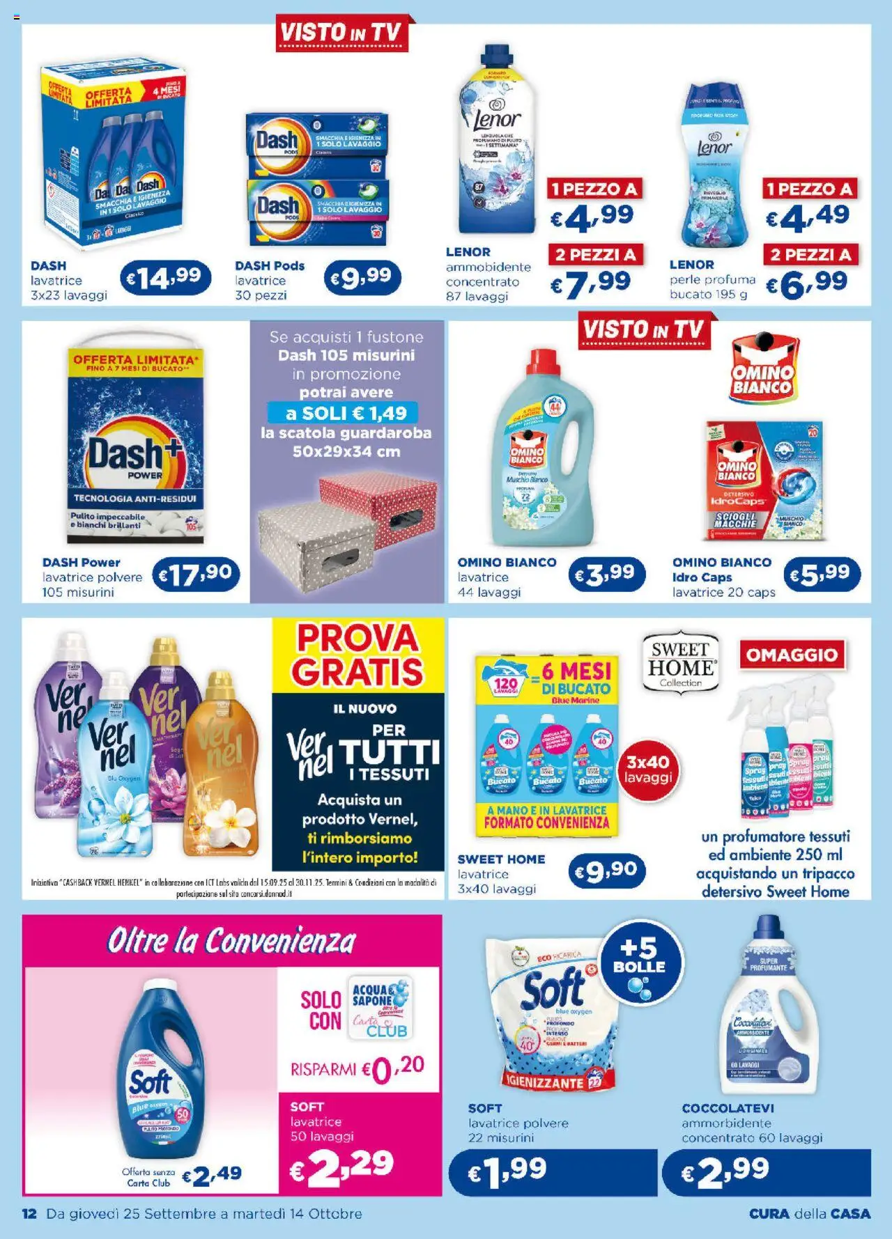 Volantino Acqua e Sapone del 25.09.2025 | Pagina: 12 | Prodotti: Guardaroba, Sapone, Lavatrice, TV