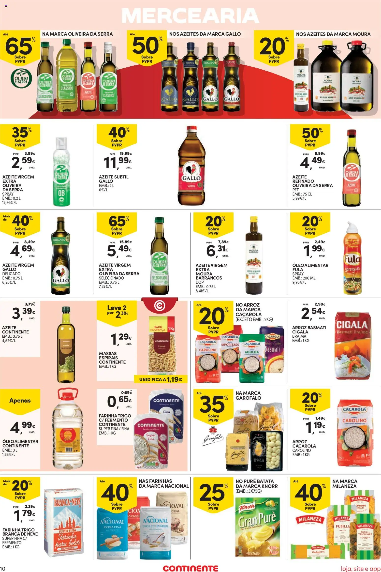 Continente Semanal Continente Bom Dia │ válido de 14.04.2026 | Página: 10 | Produtos: Batata, Knorr, Óleo, Arroz