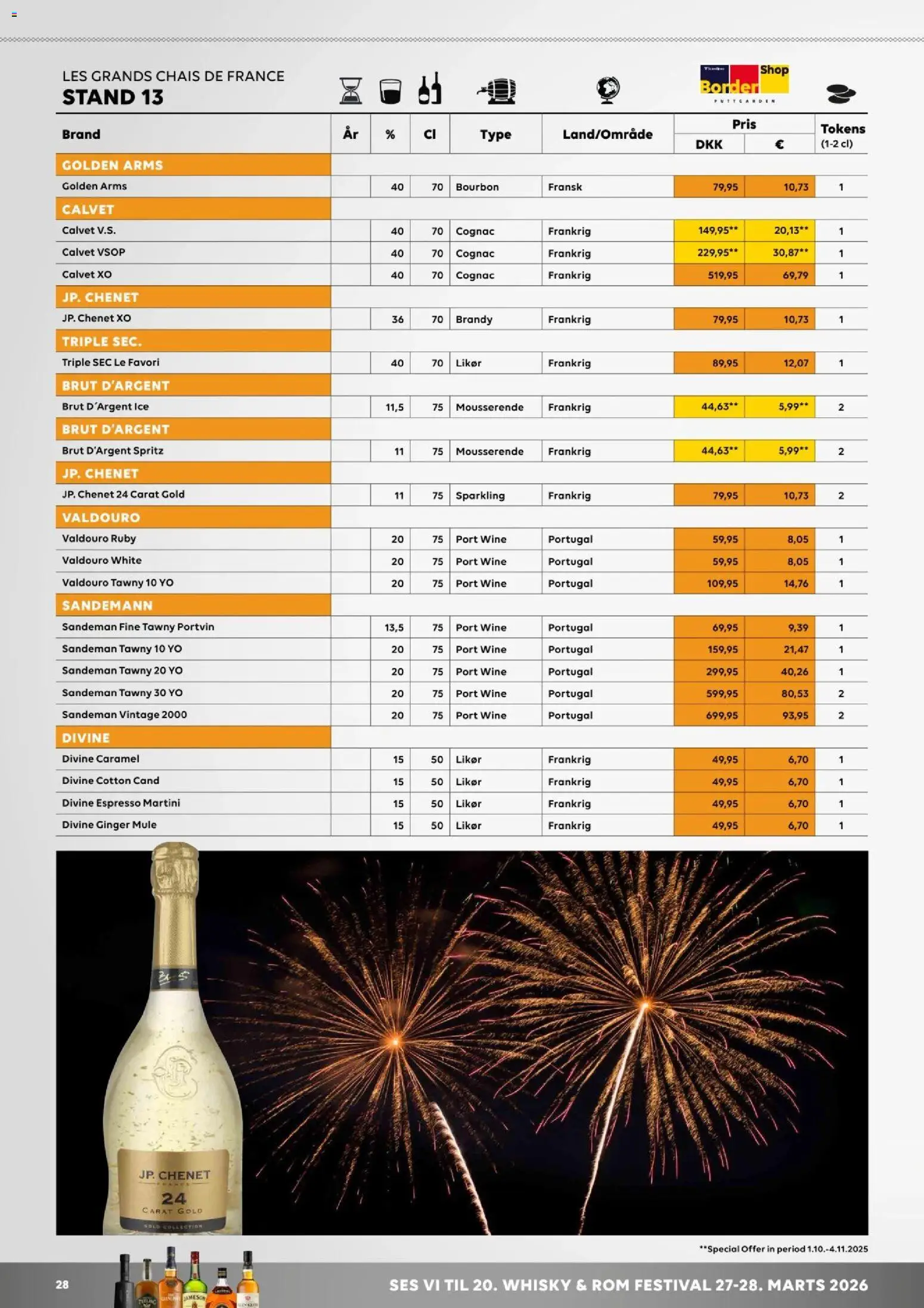 Bordershop tilbudsavis – gyldig fra 30.10.2025 | Side: 28 | Produkter: Bourbon, Whisky, Rom
