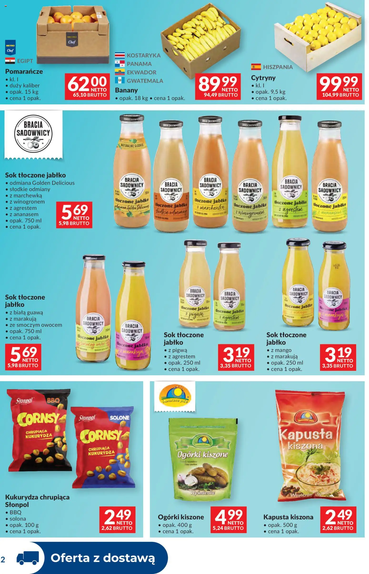 Makro gazetka - Dystrybucja do sklepów od 28.04.2026 | Strona: 2 | Produkty: Kapusta kiszona, Kukurydza, Cytryny, Jabłka