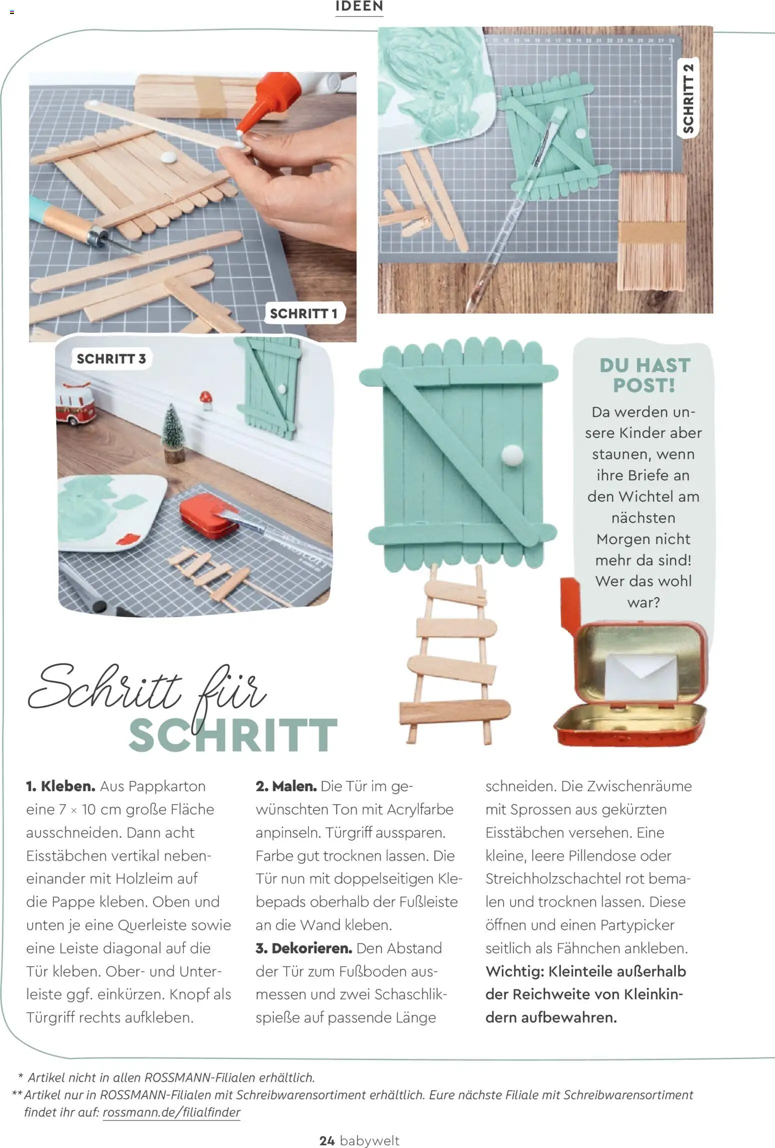 Rossmann babywelt Elternmagazin – gültig ab 11.12.2025 | Seite: 24 | Produkte: Tür, Spieße