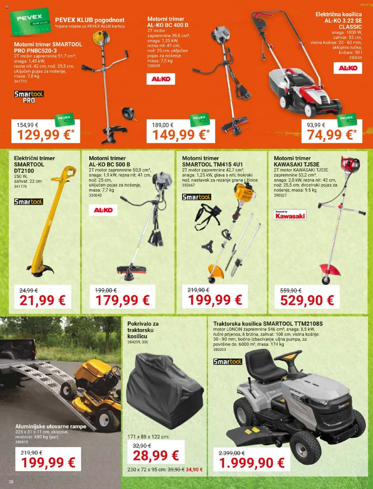 Pevex katalog | vrijedi od 28.08.2025 | Stranica: 28 | Proizvodi: Košara, Nož, Trimer, Pojas