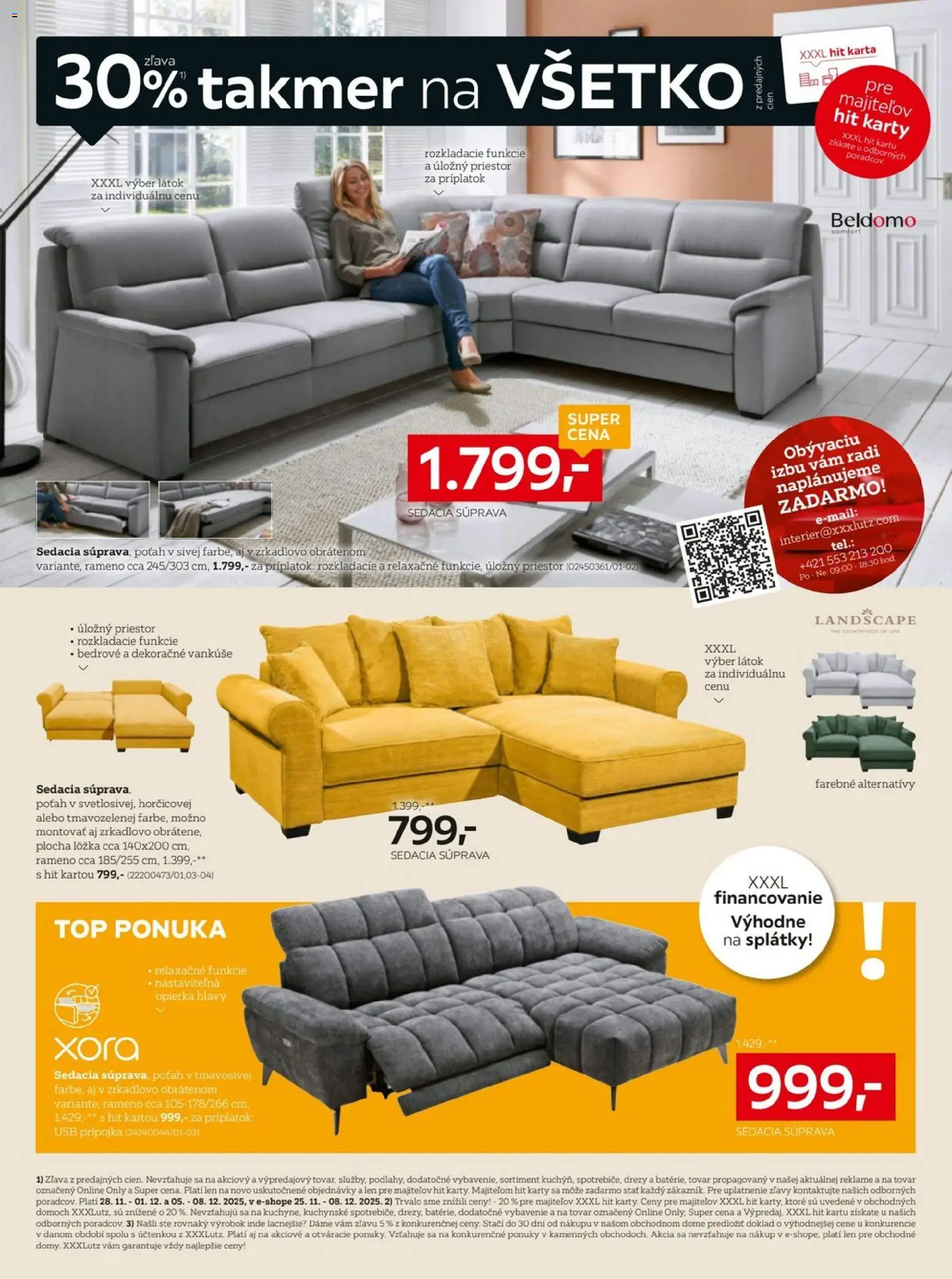 Nové XXXLutz akcie – leták je platný od 24.11.2025 | Strana: 2 | Produkty: Sedacia súprava, Drezy, Vankúše