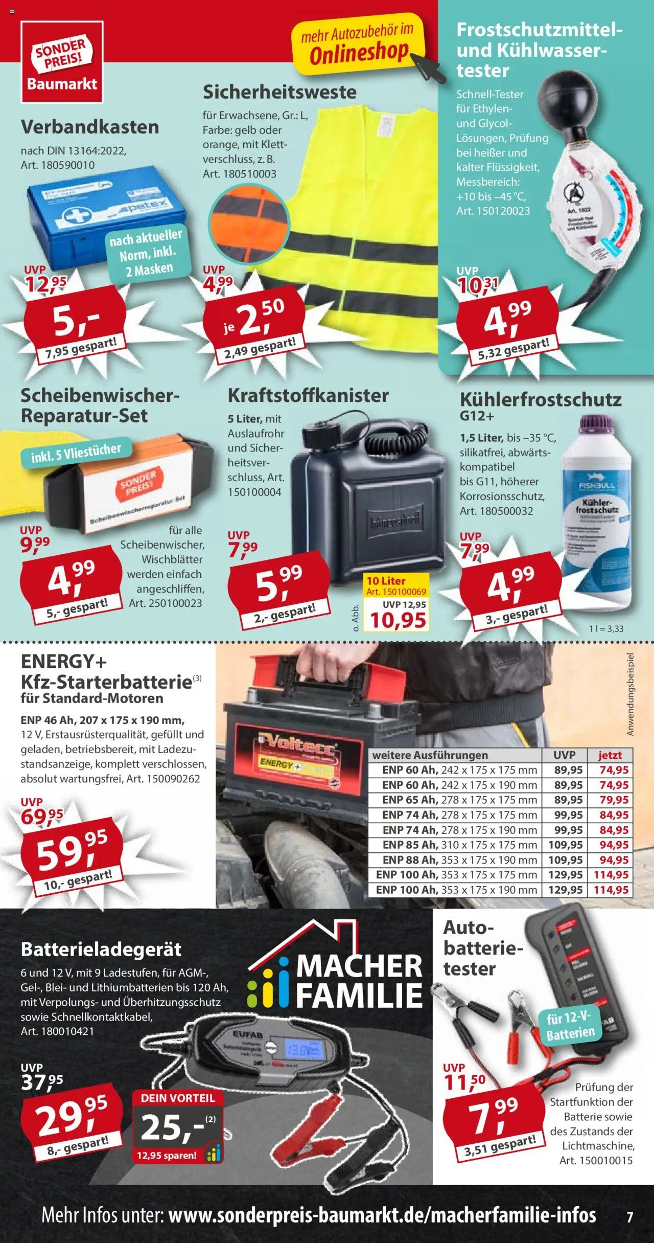 Sonderpreis Baumarkt Prospekt 	 – gültig ab 13.09.2025 | Seite: 7 | Produkte: Batterien, Energy, Batterie