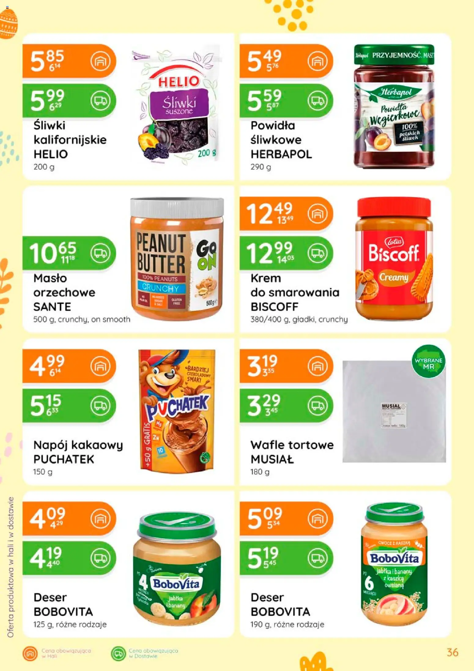 Eurocash gazetka - Oferta Produktowa od 05.03.2026 | Strona: 36 | Produkty: Wafle, Wafle tortowe, Śliwki, Masło