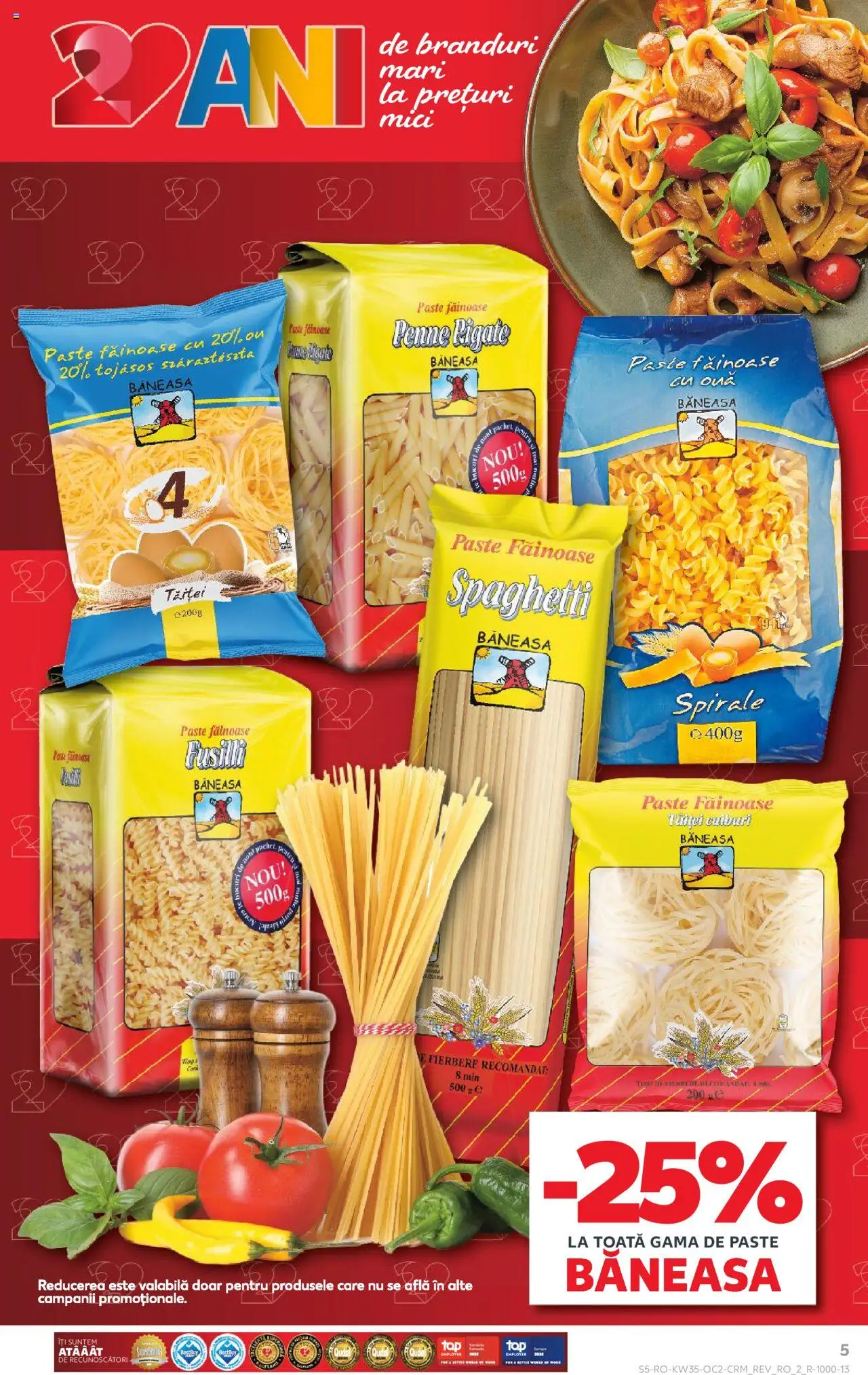 Kaufland RO akciós ujság - amely érvényes a következő dátumtól: 27.08.2025 | Oldal: 5 | Termékek: Penne