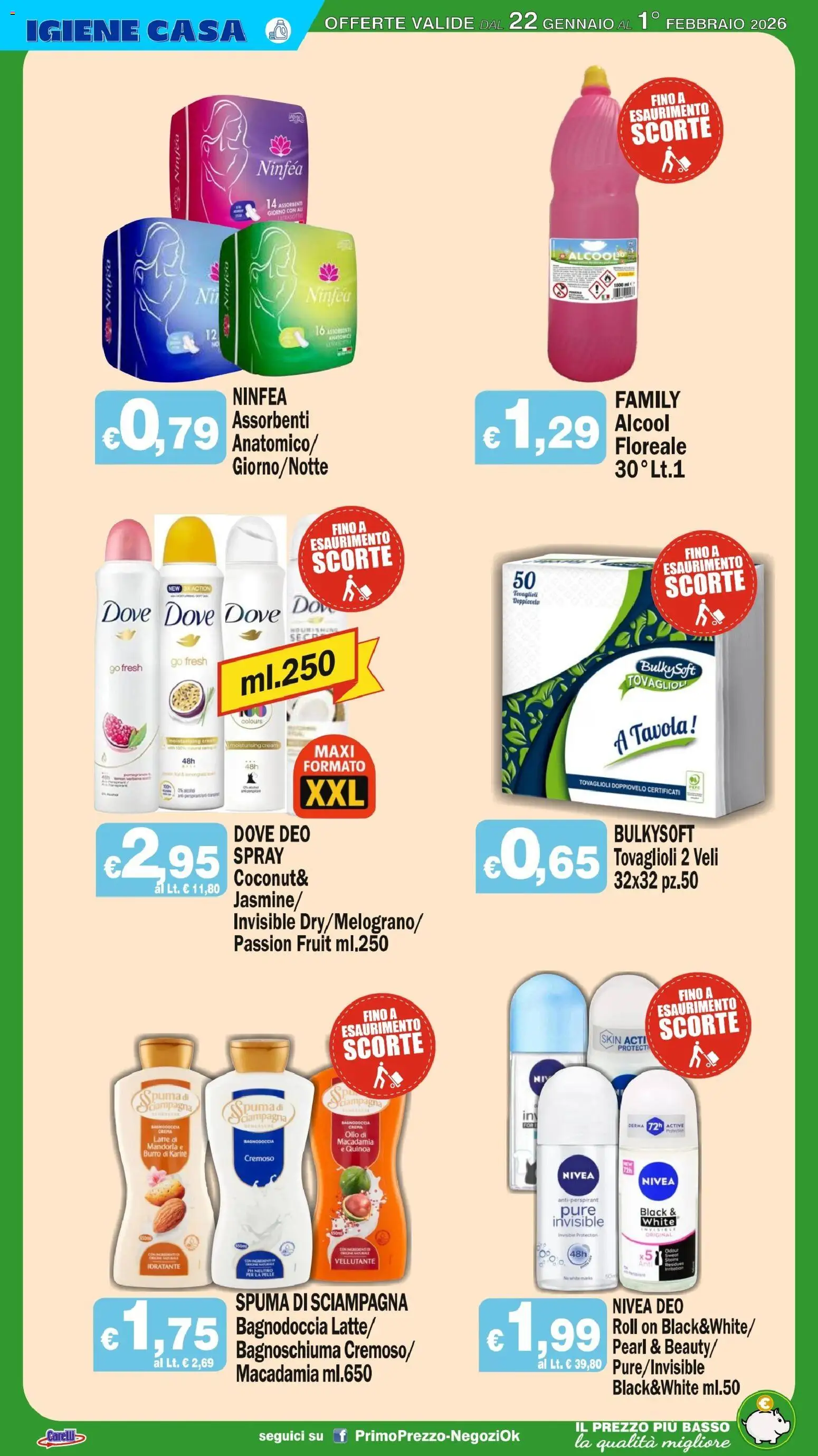 Volantino Primo Prezzo del 22.01.2026 | Pagina: 25 | Prodotti: Crema, Latte, Olio, Burro