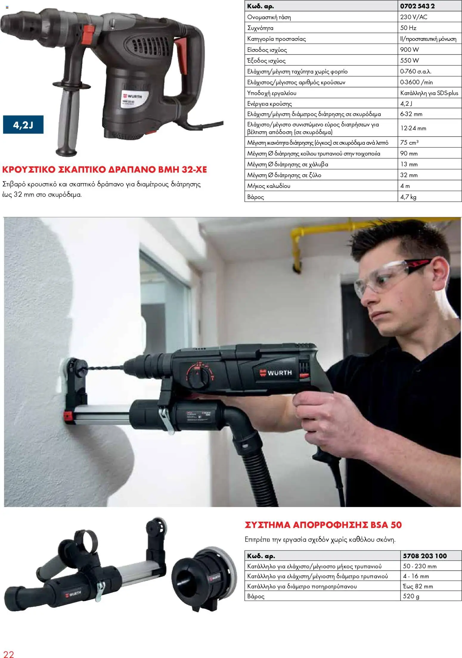 WURTH - Ηλεκτρικά Εργαλεία – σε ισχύ από 01.01.2026 | Σελίδα: 22