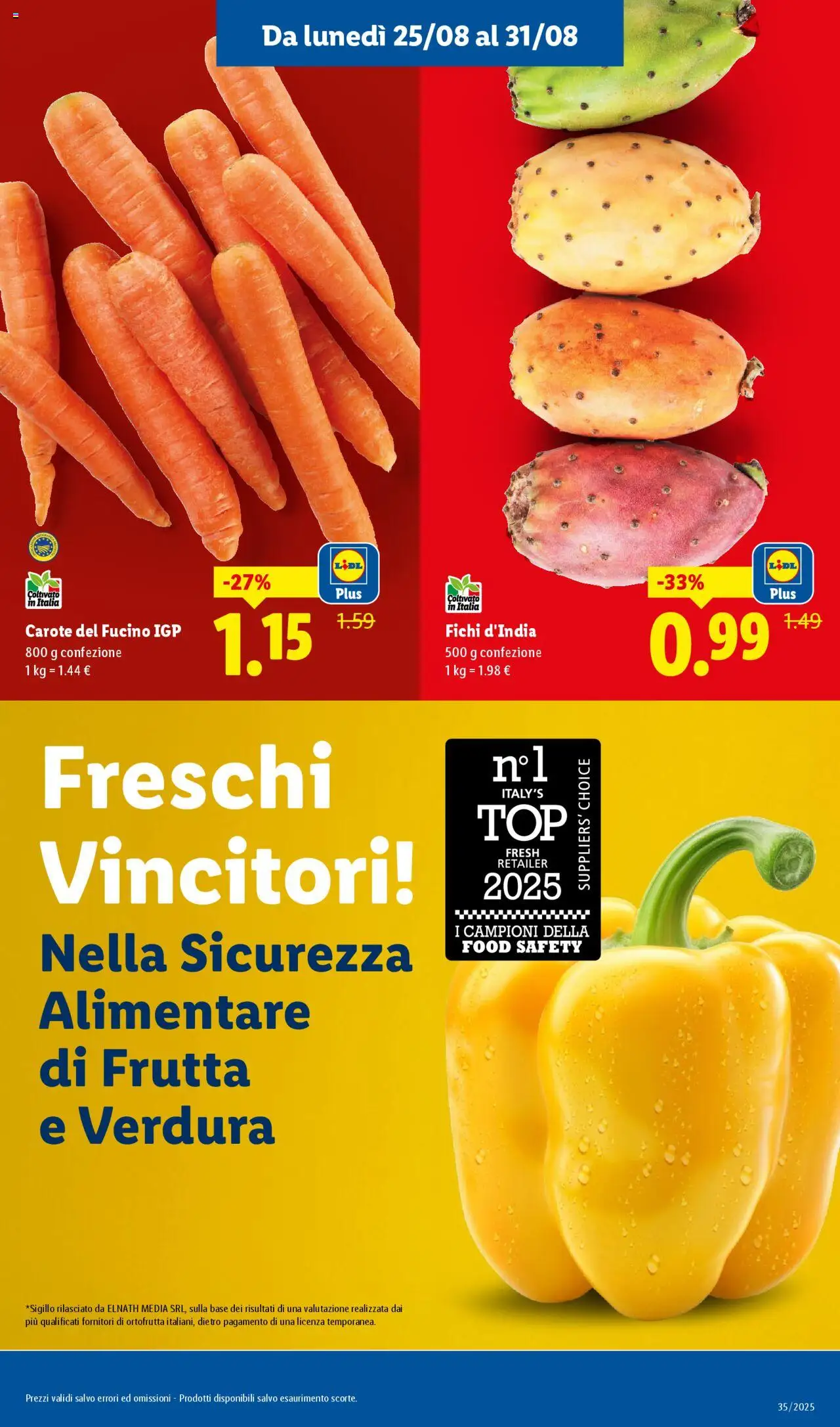 Volantino Lidl del 25.08.2025 | Pagina: 3 | Prodotti: Frutta, Carote