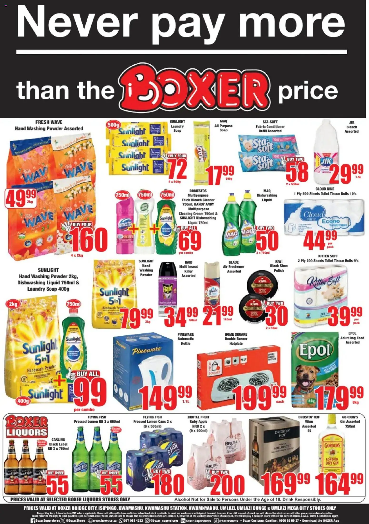 New Boxer catalogue – valid from 23.02.2026 | Page: 12 | Products: Kettle, Air freshener, Bleach, Washing powder