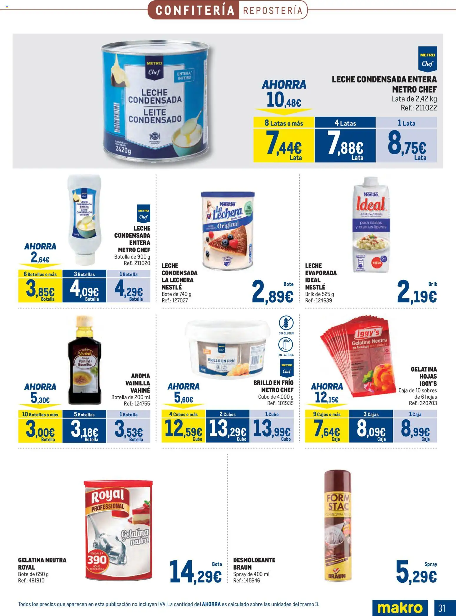 Makro - Especial Despensa Centro │ válido desde el 02.02.2026 | Página: 31 | Productos: Gelatina, Leche, Φαρίνα, Caja