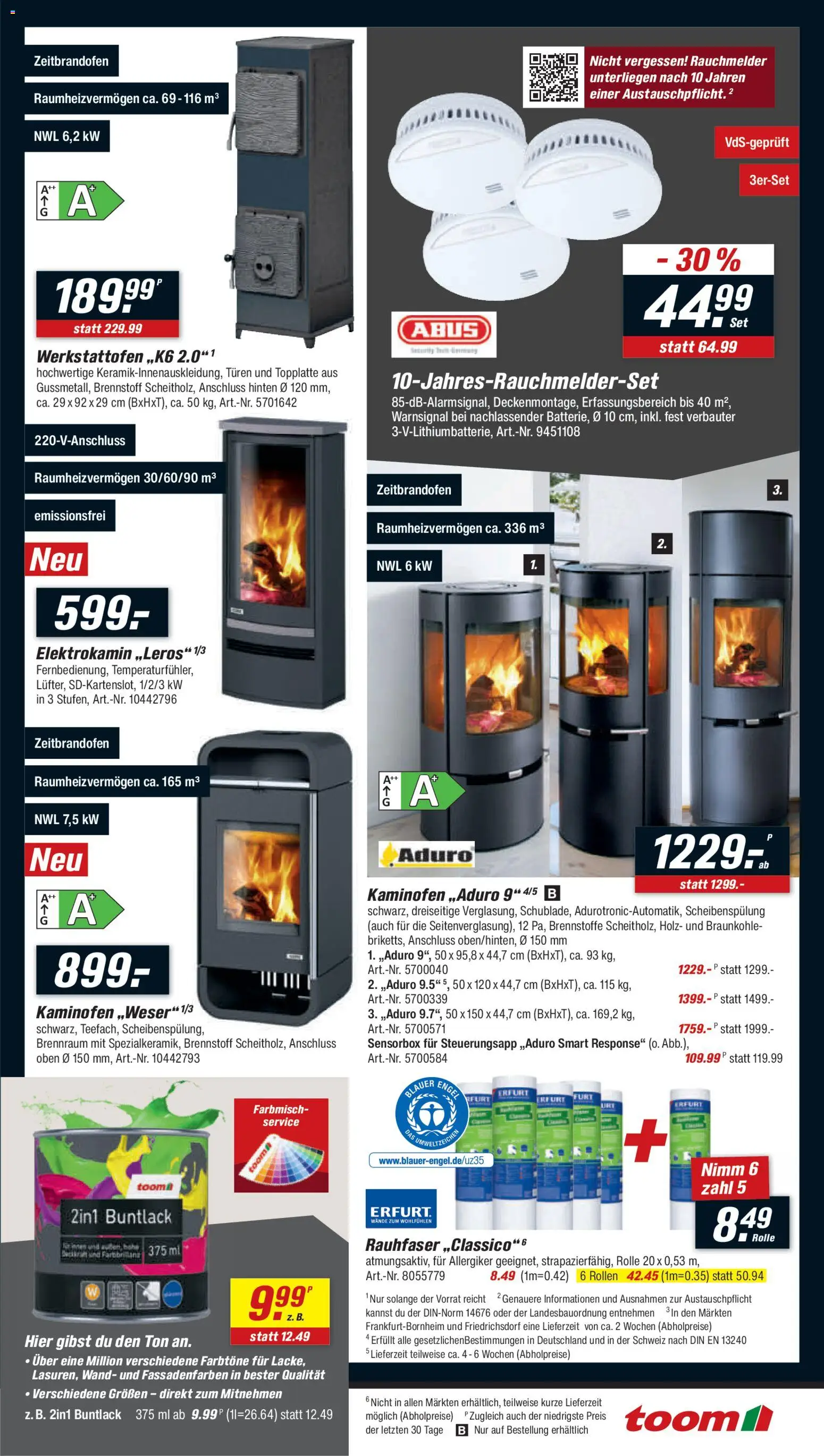 Toom Baumarkt - Black Friday – gültig ab 22.11.2025 | Seite: 9 | Produkte: Kaminofen