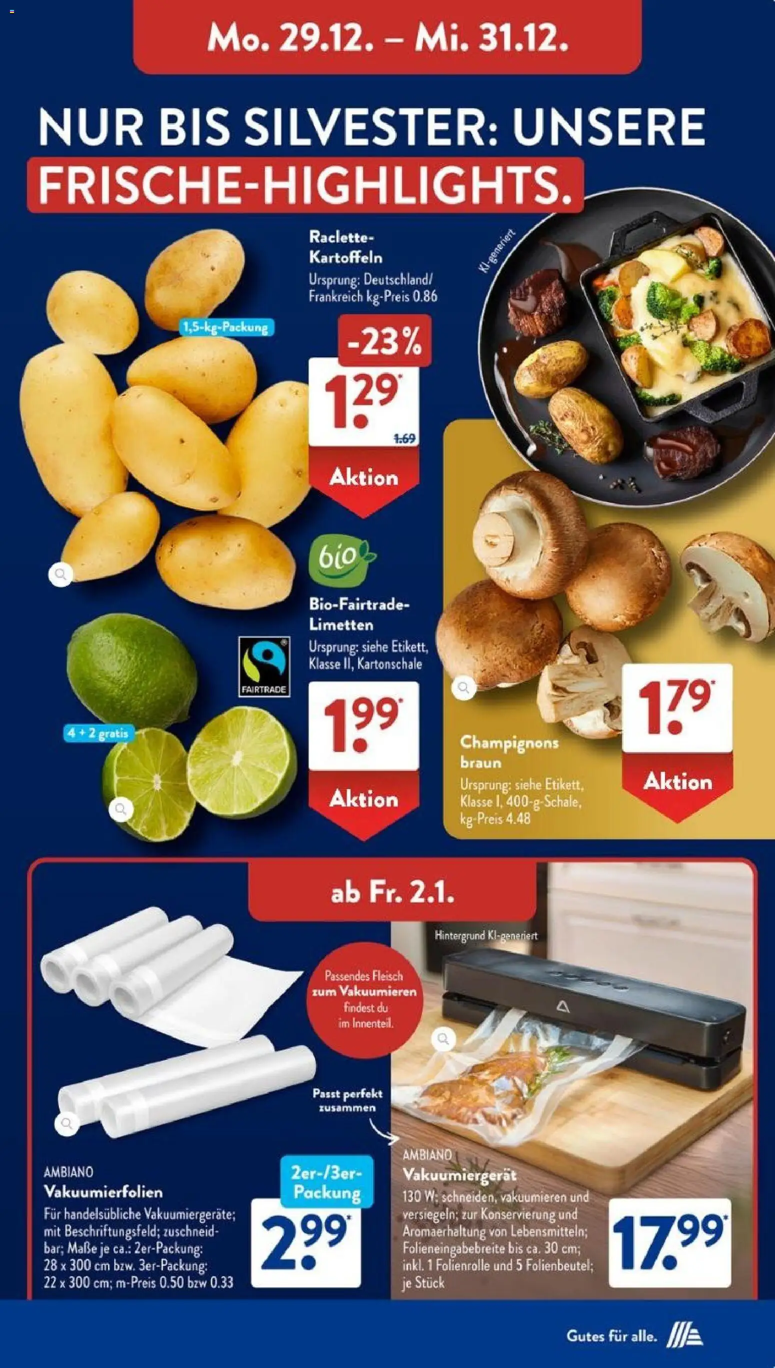 Aldi Süd Prospekt 	 – gültig ab 29.12.2025 | Seite: 21 | Produkte: Limetten, Kartoffeln, Raclette, Fleisch