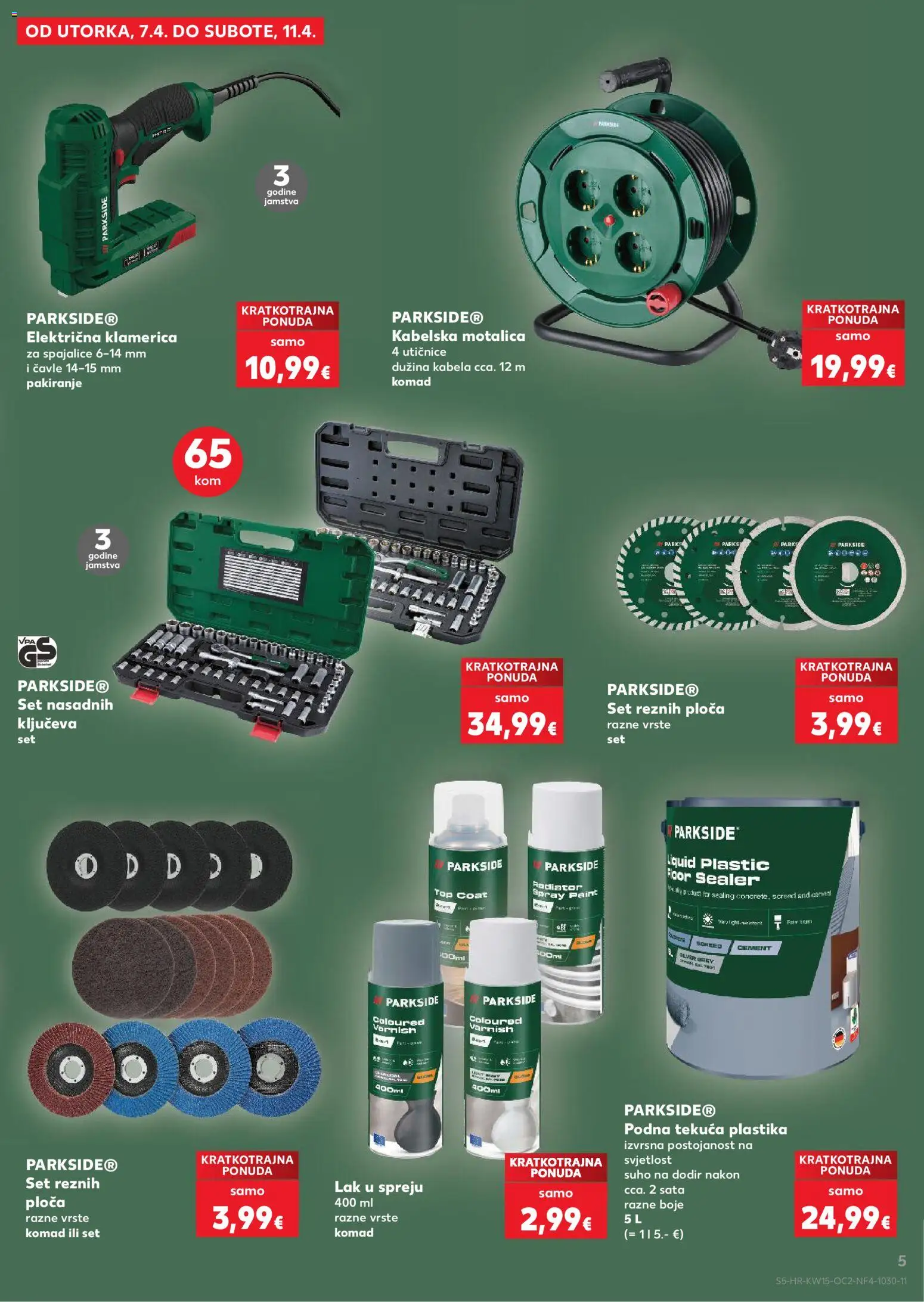 Kaufland katalog | vrijedi od 08.04.2026 | Stranica: 5 | Proizvodi: Spajalice, Kabelska motalica, Parkside