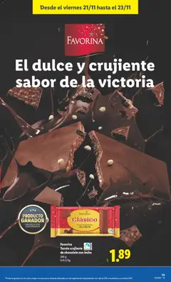 Vista previa Favorina Turrón crujiente de chocolate con leche, Turrón crujiente de chocolate con leche, 200 g válido desde el 17.11.2025 | Página: 49